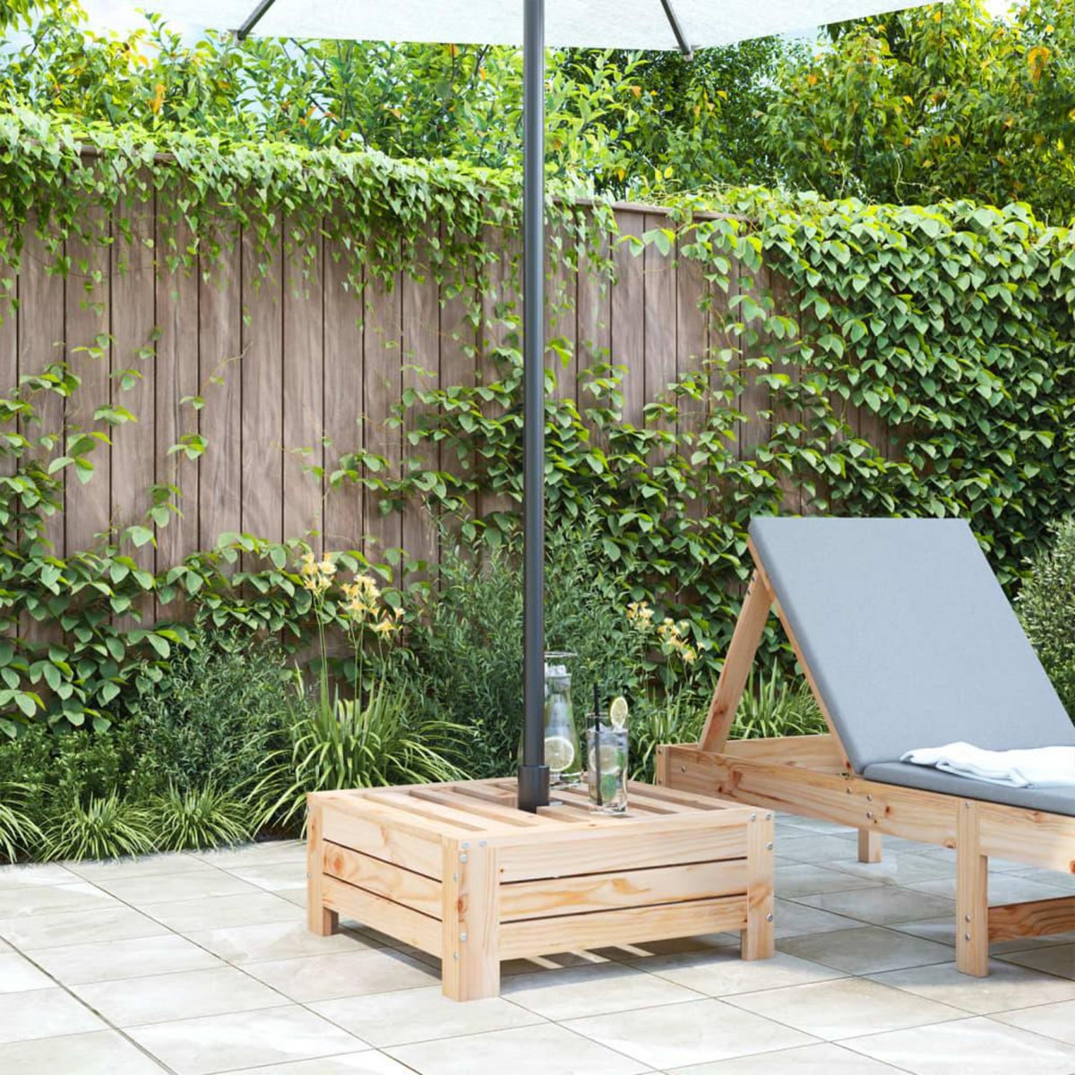 VIDAXL Couvercle de base de parasol bois massif de pin