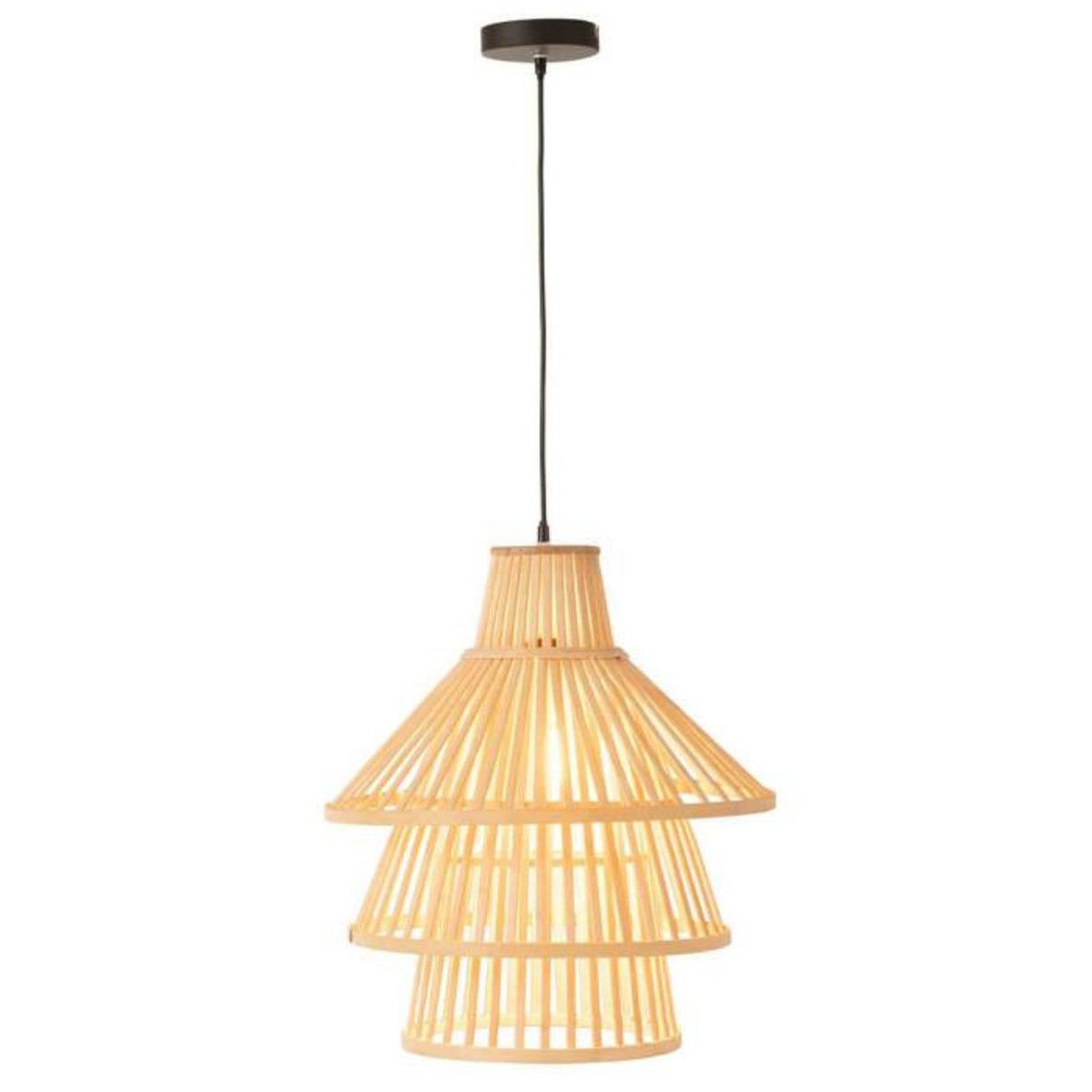 Paris Prix Lampe Suspension en Bambou  Midano  42cm Naturel