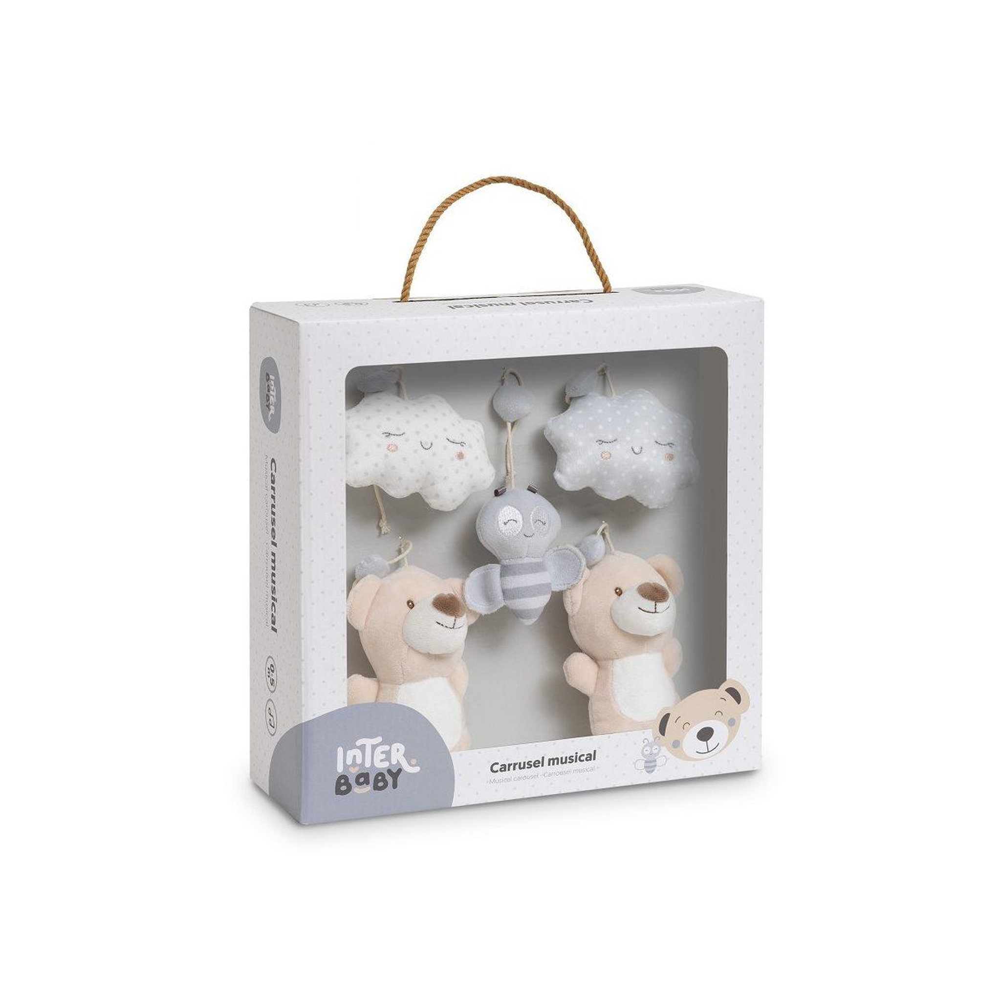 Voir la diapositive 4 : INTERBABY Carrousel musical  osito - gris - mobile de lit bébé