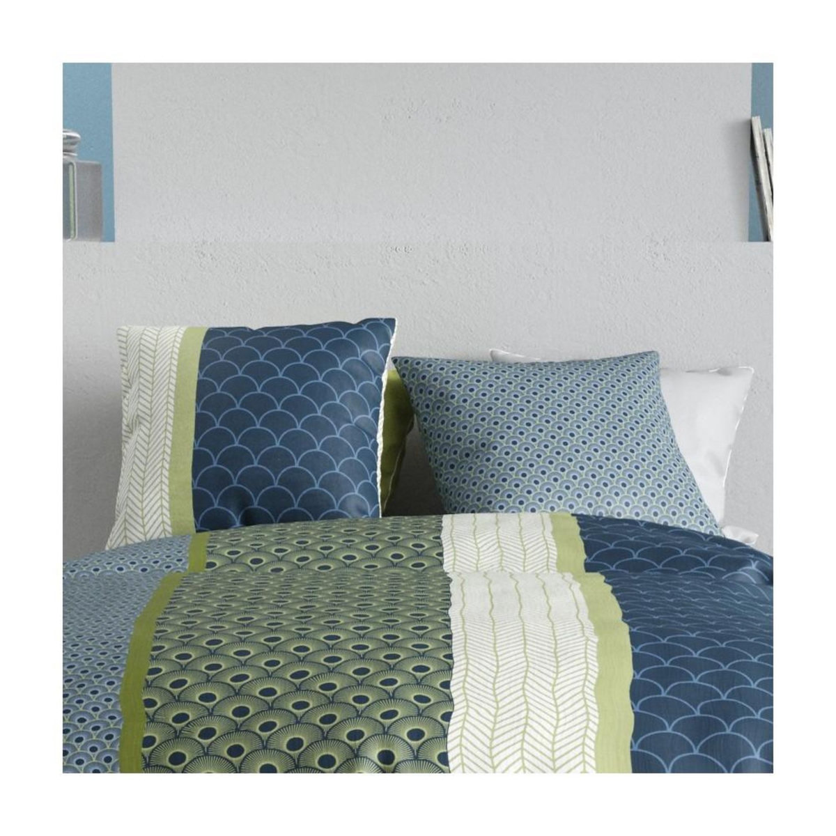 ATELIER DU COTON Housse de couette 260x240 POLO + 2 taies coton 57 fils