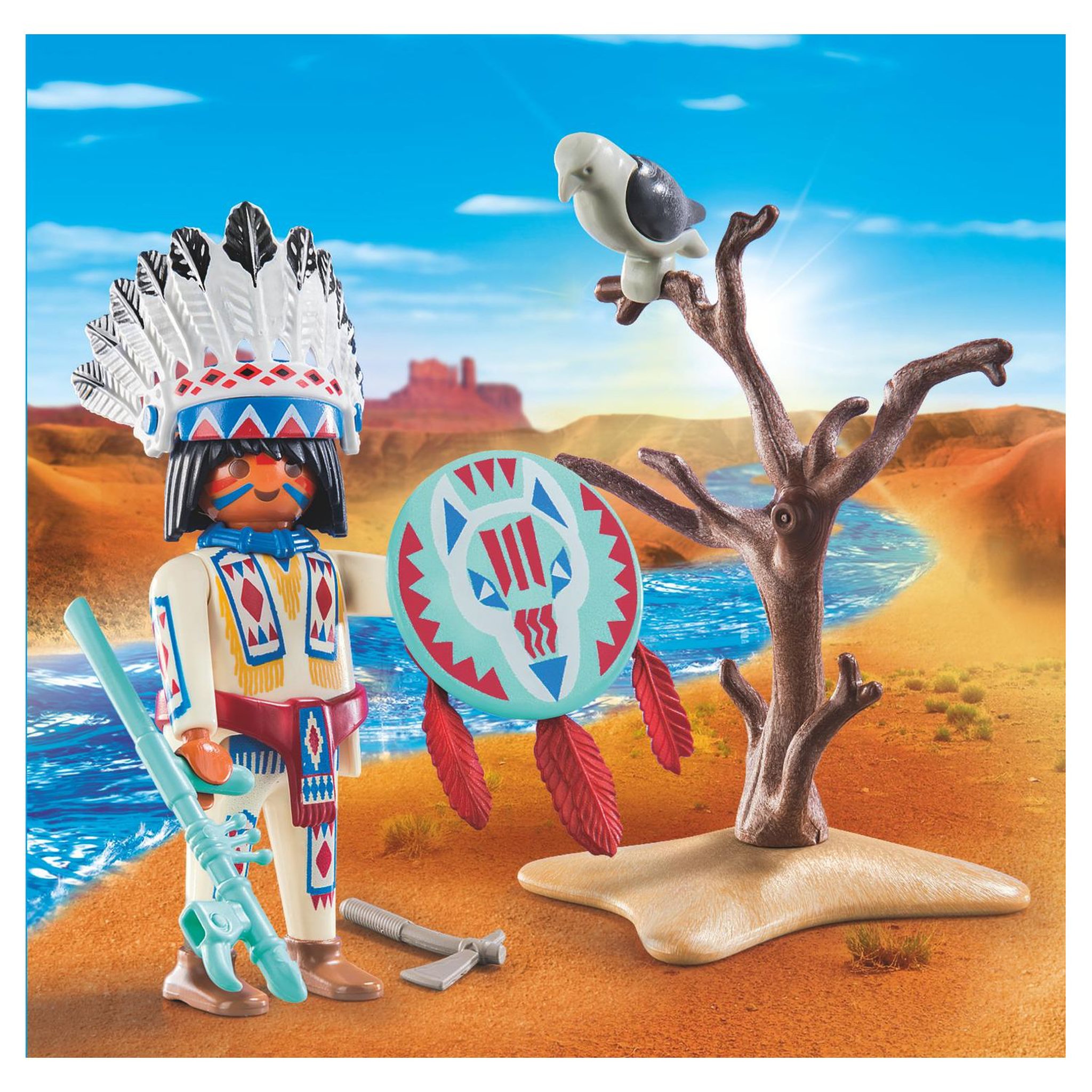 Voir la diapositive 3 : PLAYMOBIL  70062 Chef de Tribu Autochtone