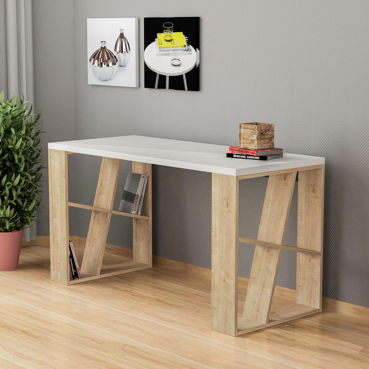 Habitat et Jardin Bureau en bois  Honey  - 140 x 60 x 75 cm - Chêne blanc