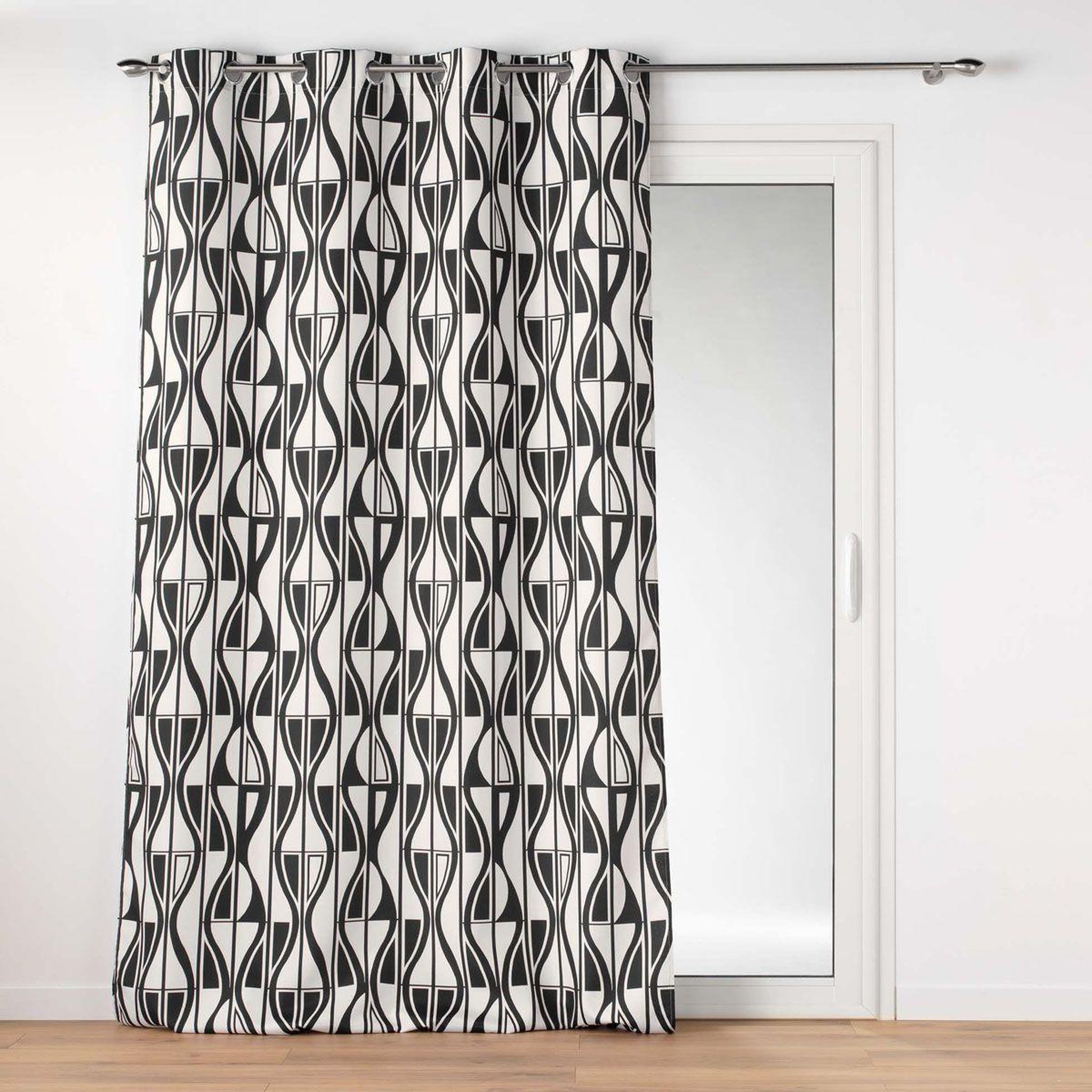 Douceur d'Intérieur Rideau à œillets  ikaris  140x260cm noir & blanc