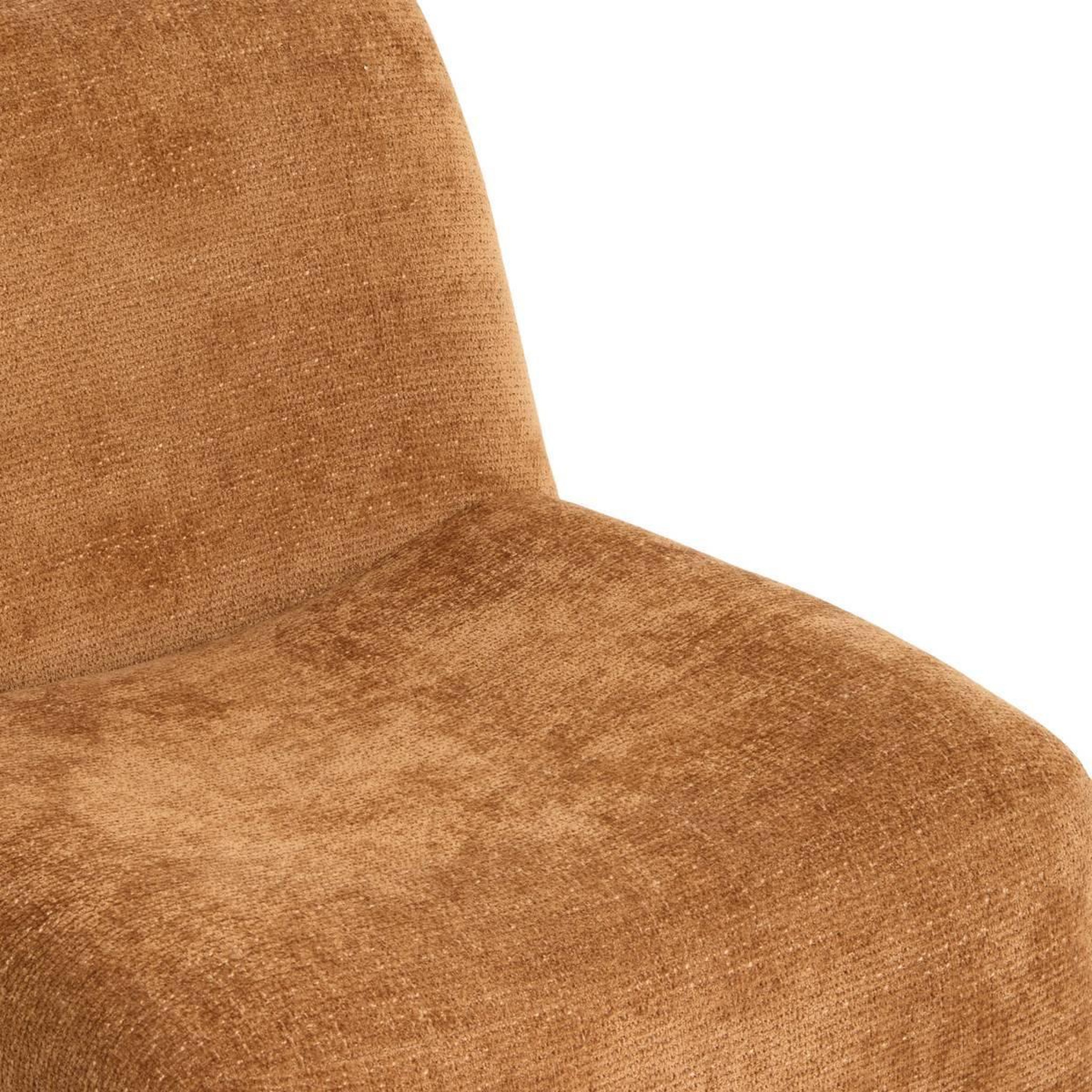 Voir la diapositive 3 : ATMOSPHERA Fauteuil Design Chenille  Astor  84cm Ambre