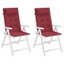 Voir la diapositive 4 : VIDAXL Coussins de chaise a dossier haut lot de 2 rouge bordeaux