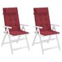 Voir la diapositive 4 : VIDAXL Coussins de chaise a dossier haut lot de 2 rouge bordeaux