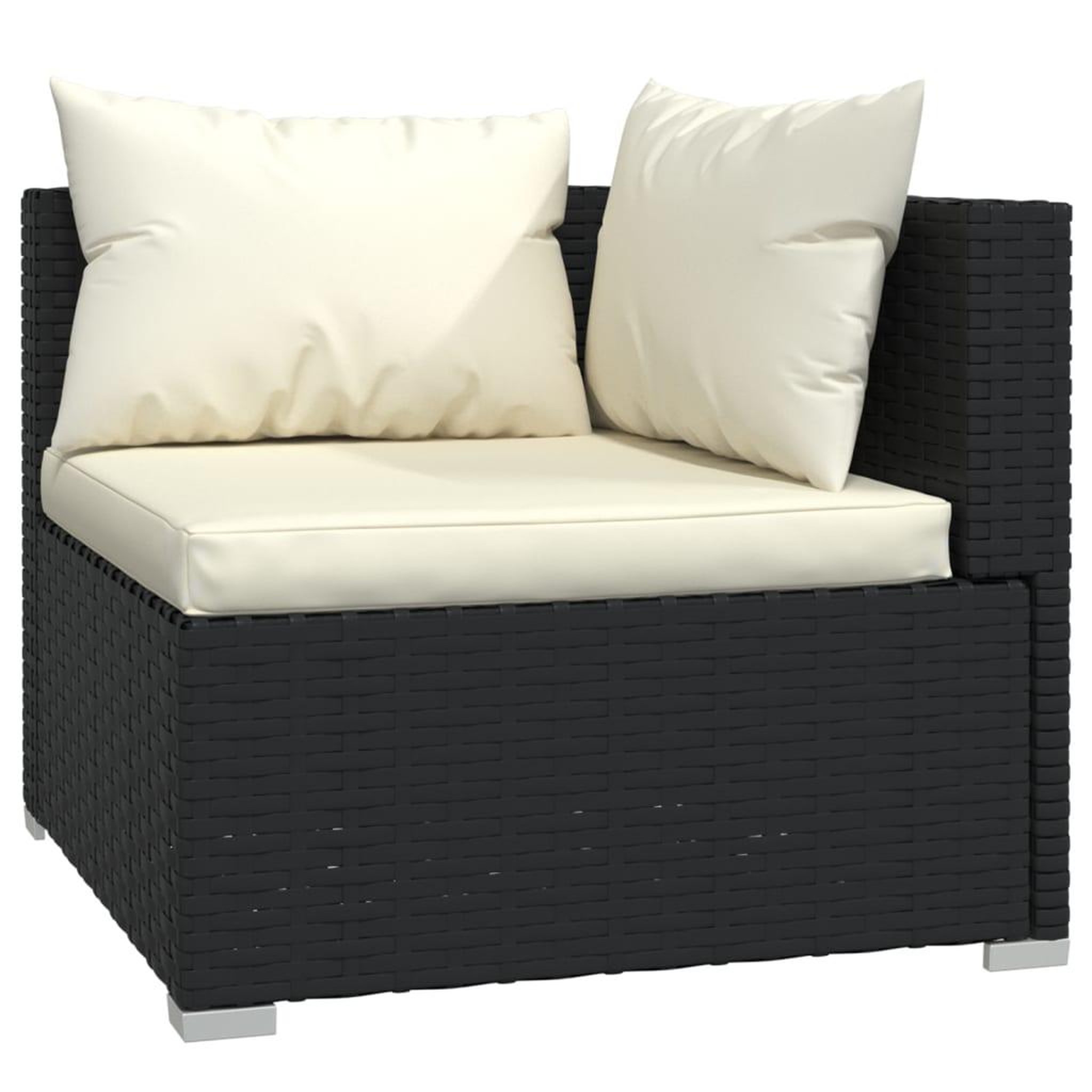 Voir la diapositive 5 : VIDAXL Salon de jardin 3 pcs avec coussins Noir Resine tressee