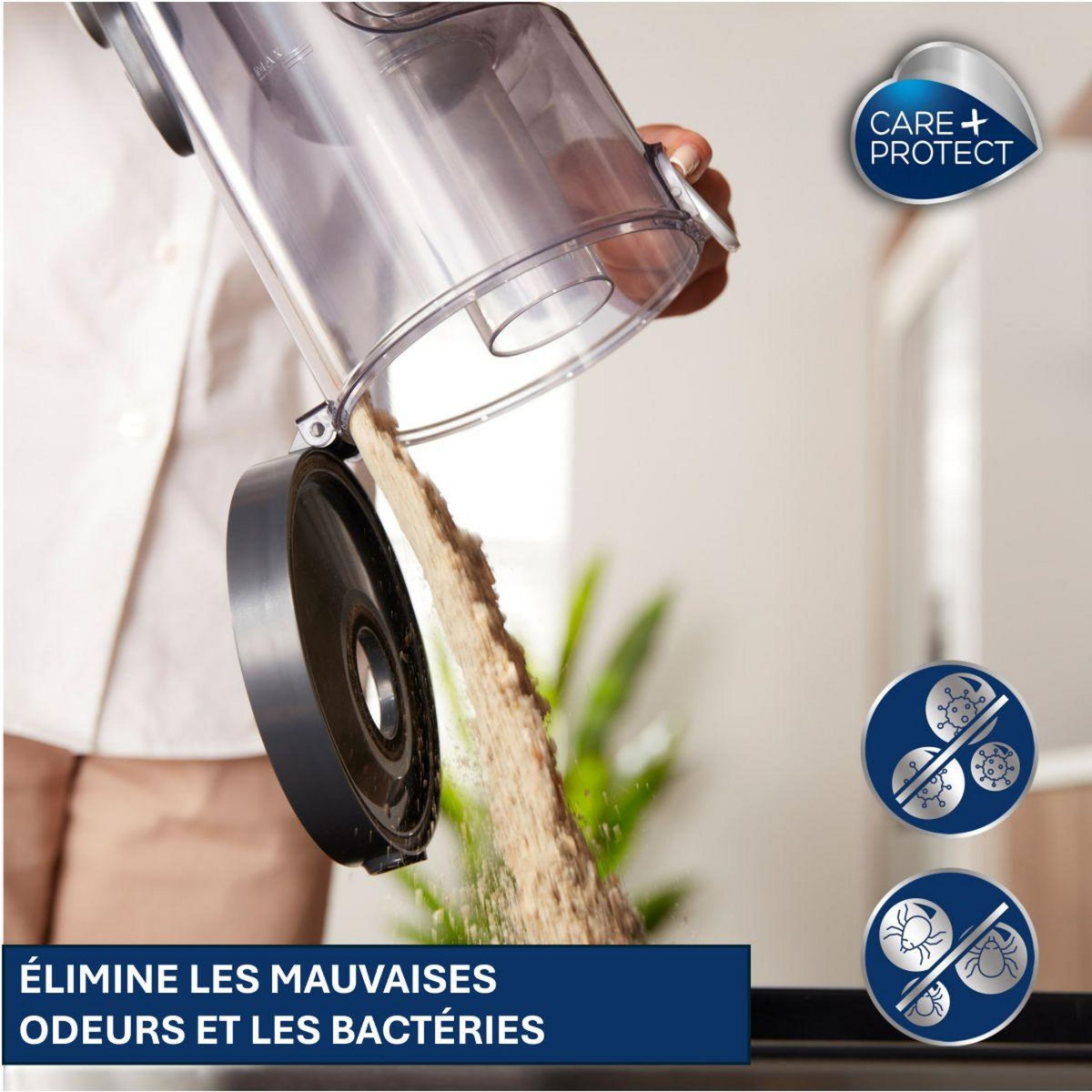 CARE PROTECT Détergent pour aspirateur sans sac, aspirateur balai et poubelles