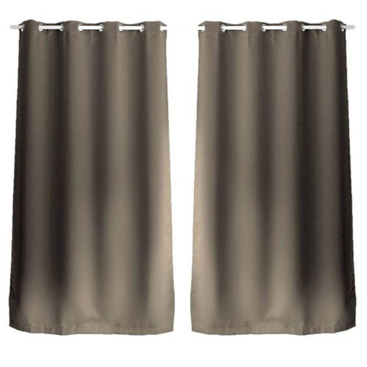 TOILINUX Lot de 2 Rideaux uni avec œillets