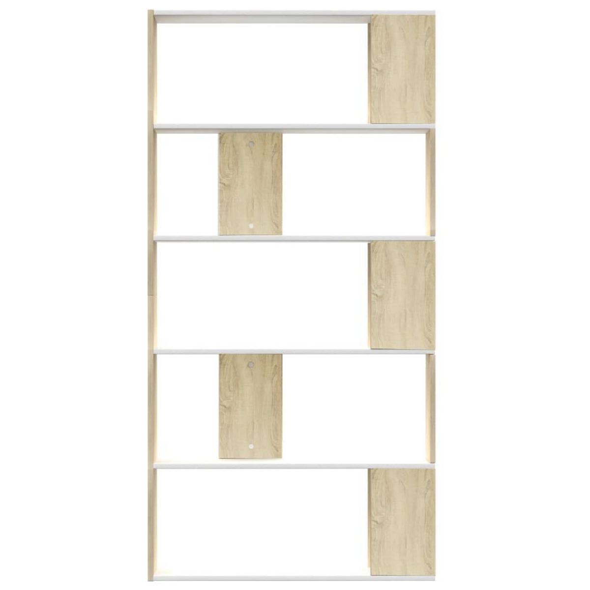 VIDAXL Bibliotheque/Separateur de piece Blanc chene sonoma 80x24x159cm