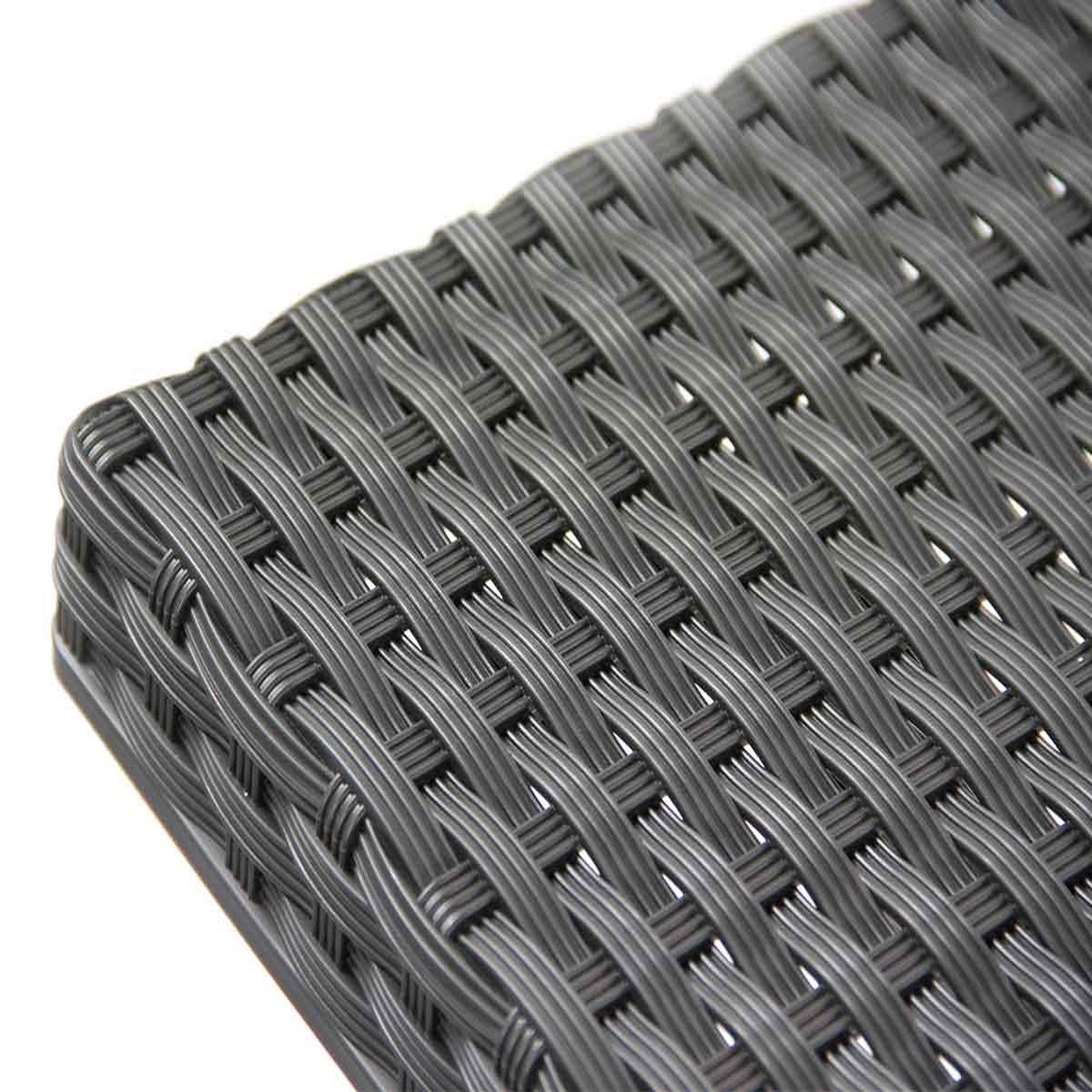 Voir la diapositive 4 : JARDIDECO Salon de jardin en résine tressée oruro 2 places anthracite - jardideco