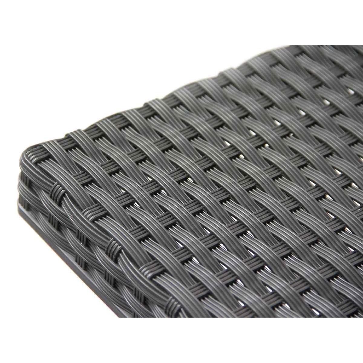 JARDIDECO Salon de jardin en résine tressée Oruro 2 places Anthracite - Jardideco