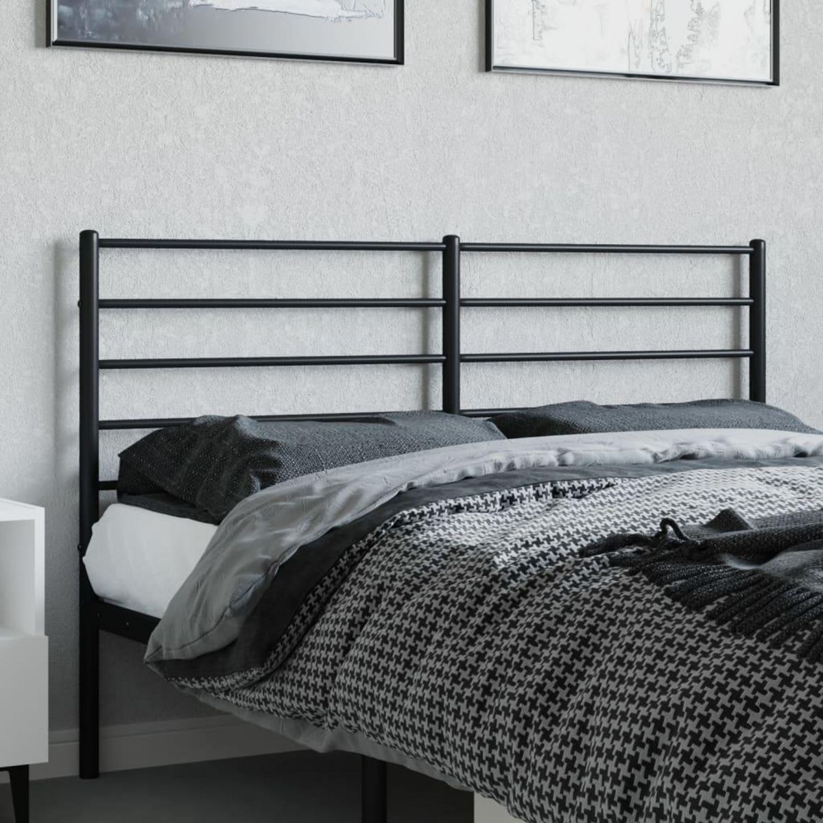 VIDAXL Tete de lit metal noir 140 cm