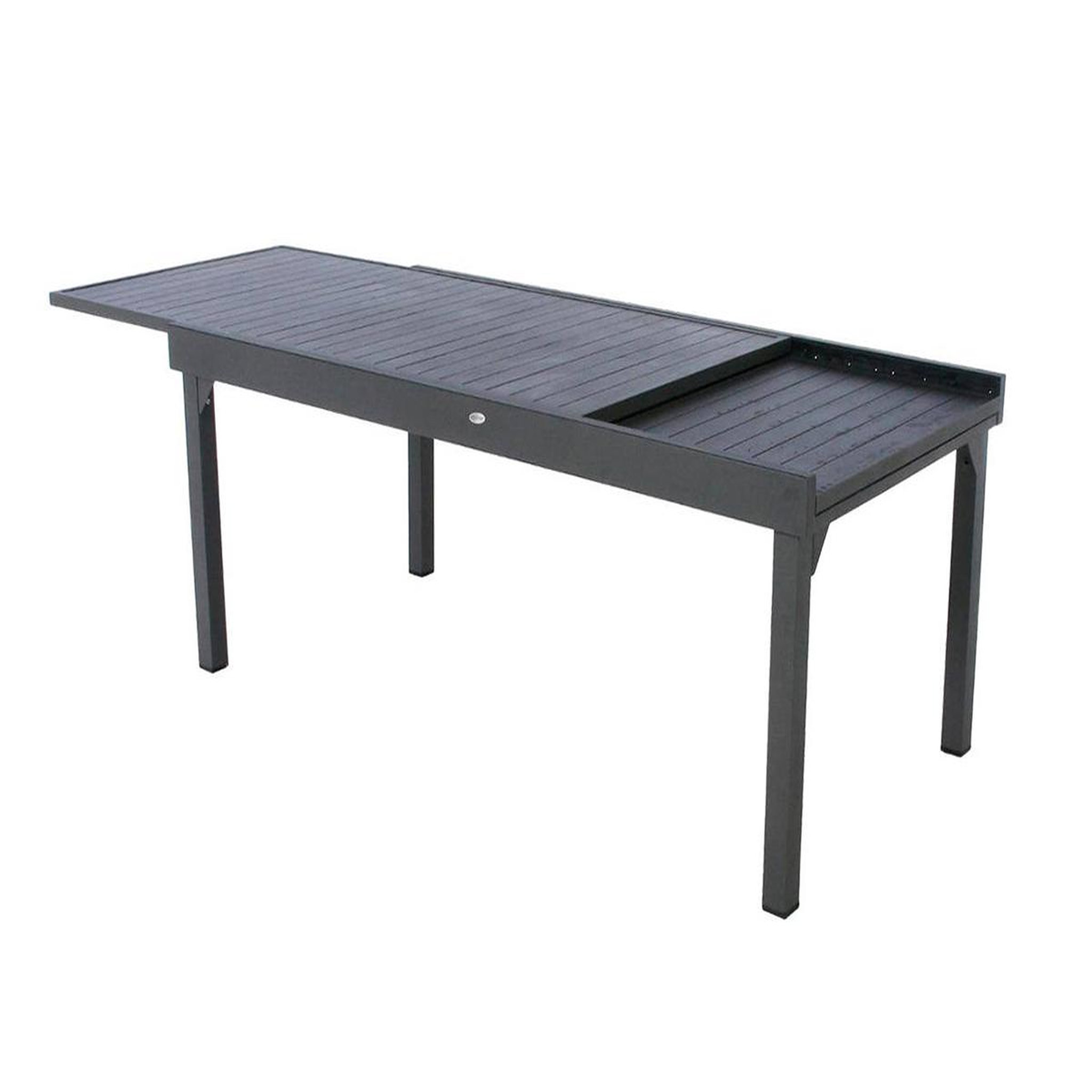 Voir la diapositive 4 : HESPERIDE Table extensible rectangulaire alu Piazza 10/12 places Graphite - Hespéride