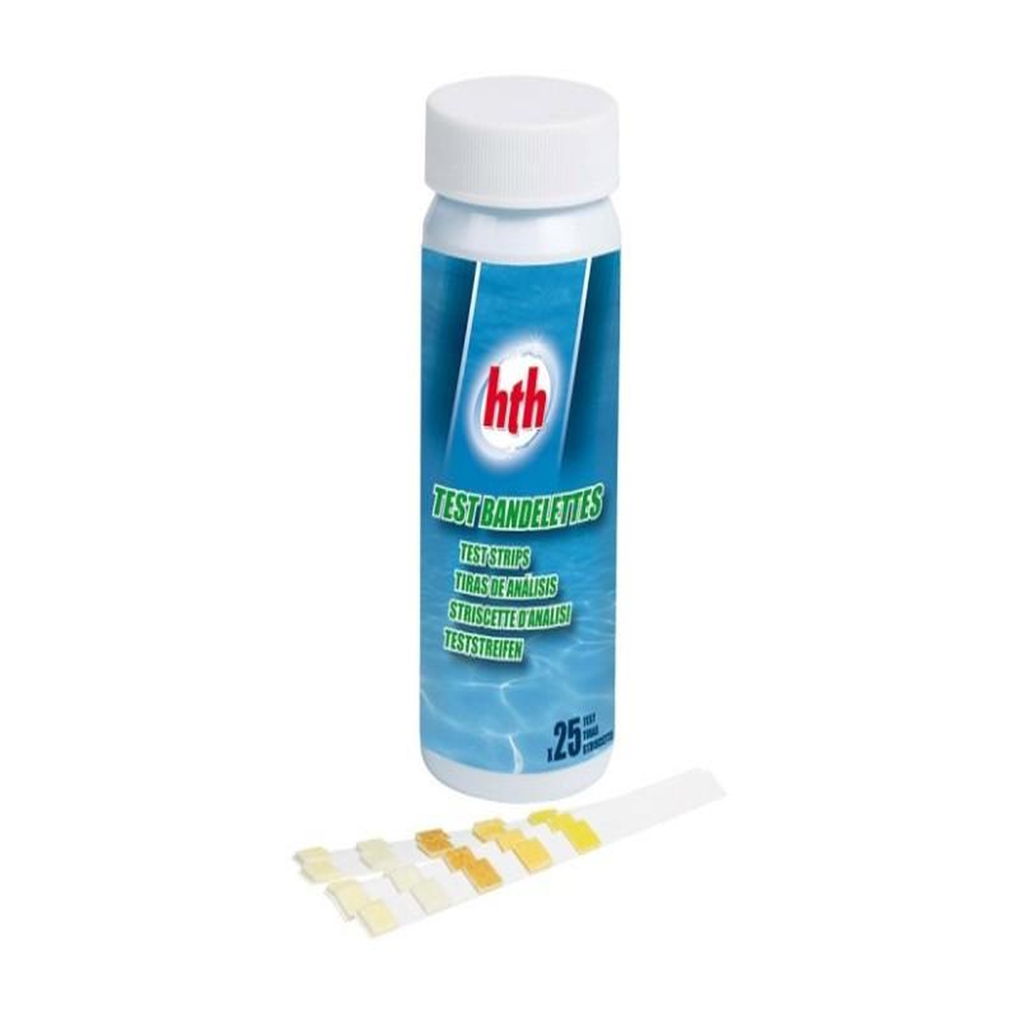 Voir la diapositive 3 : HTH 25 bandelettes de test pour analyse eau piscine et spa - HTH