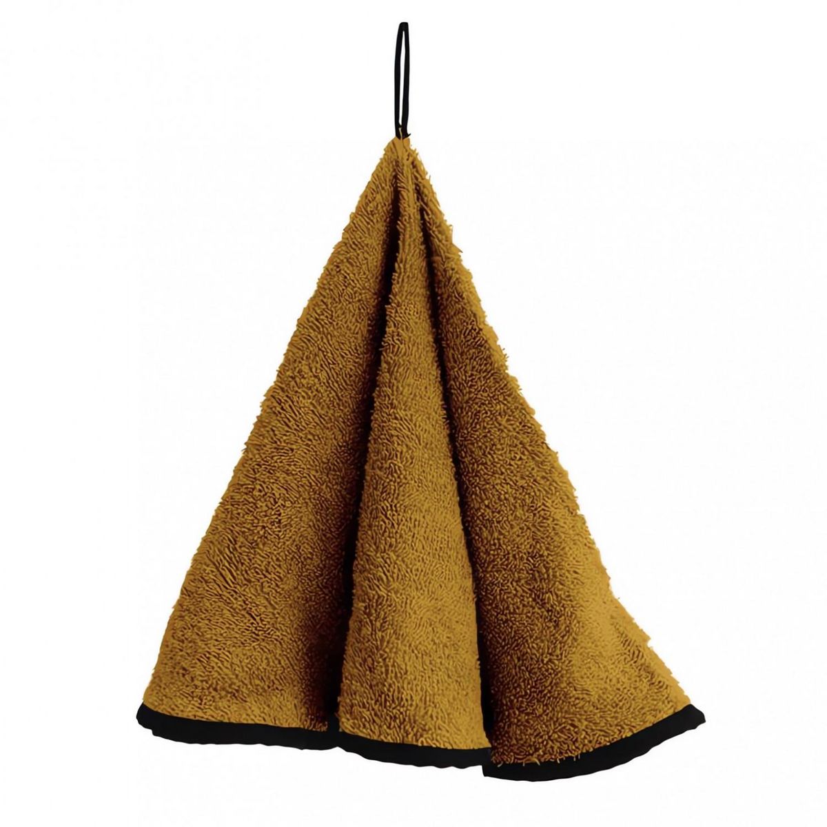 SOLEIL D'OCRE Torchon rond en coton EPONGE jaune, par Soleil d'ocre