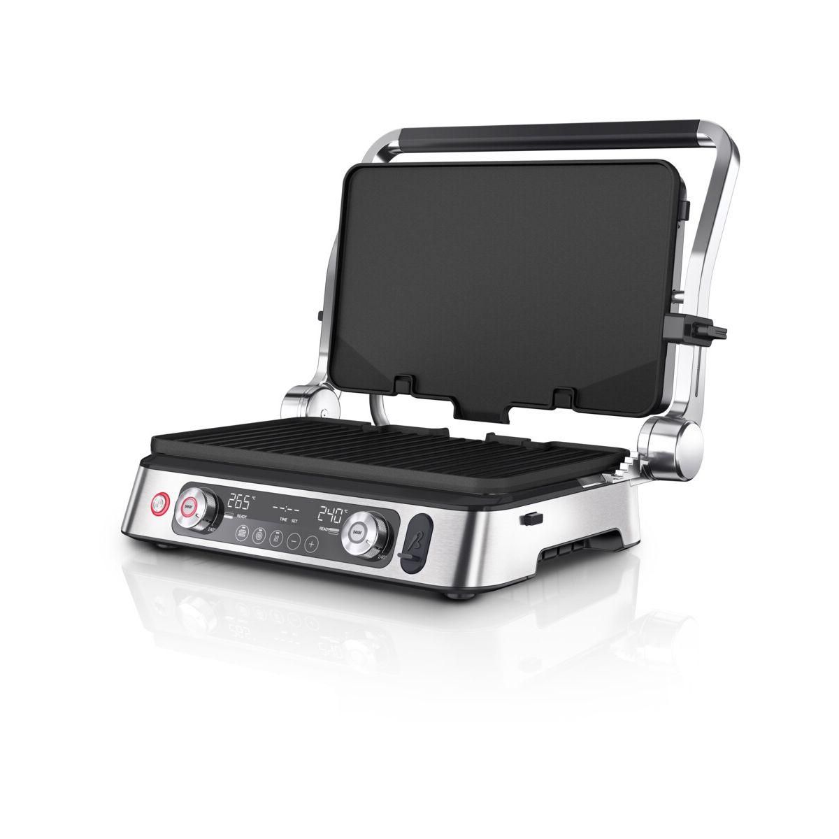 BRAUN Grille-viande CG9160 inox 2 zones de cuissson, plaques amovible, sonde, 37x23 cm