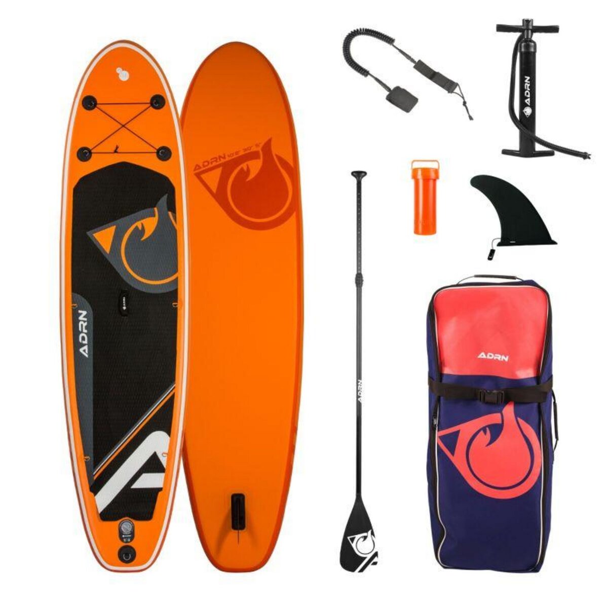ADRENALIN Paddle Gonflable CRUISER 10'2 30'' 5'' (310x76x12,7cm) avec Pompe, Pagaie, Leash et Sac de transport