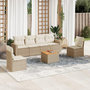 Voir la diapositive 1 : VIDAXL Salon de jardin avec coussins 7 pcs beige resine tressee