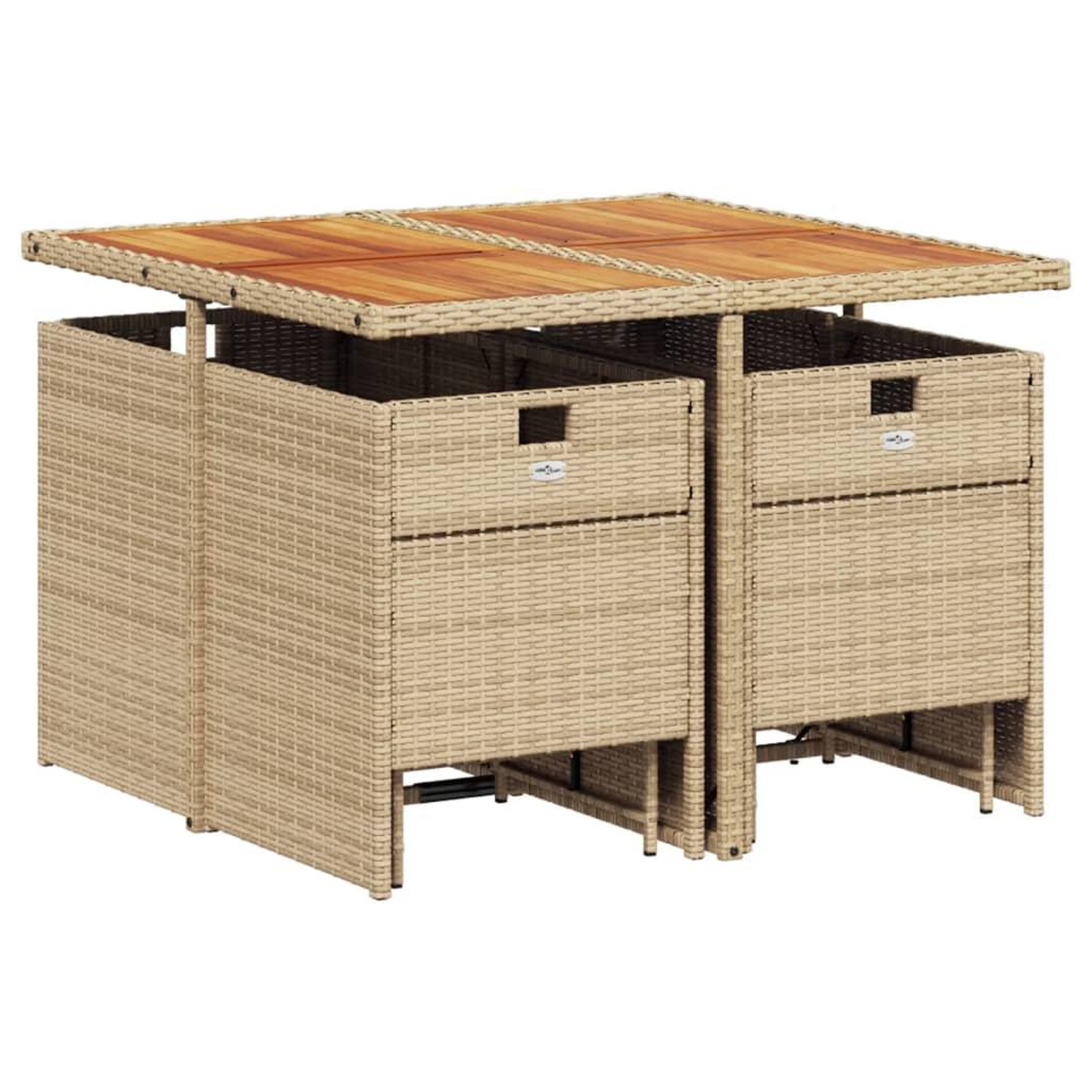 Voir la diapositive 3 : VIDAXL Ensemble a manger de jardin et coussins 9 pcs beige Poly rotin