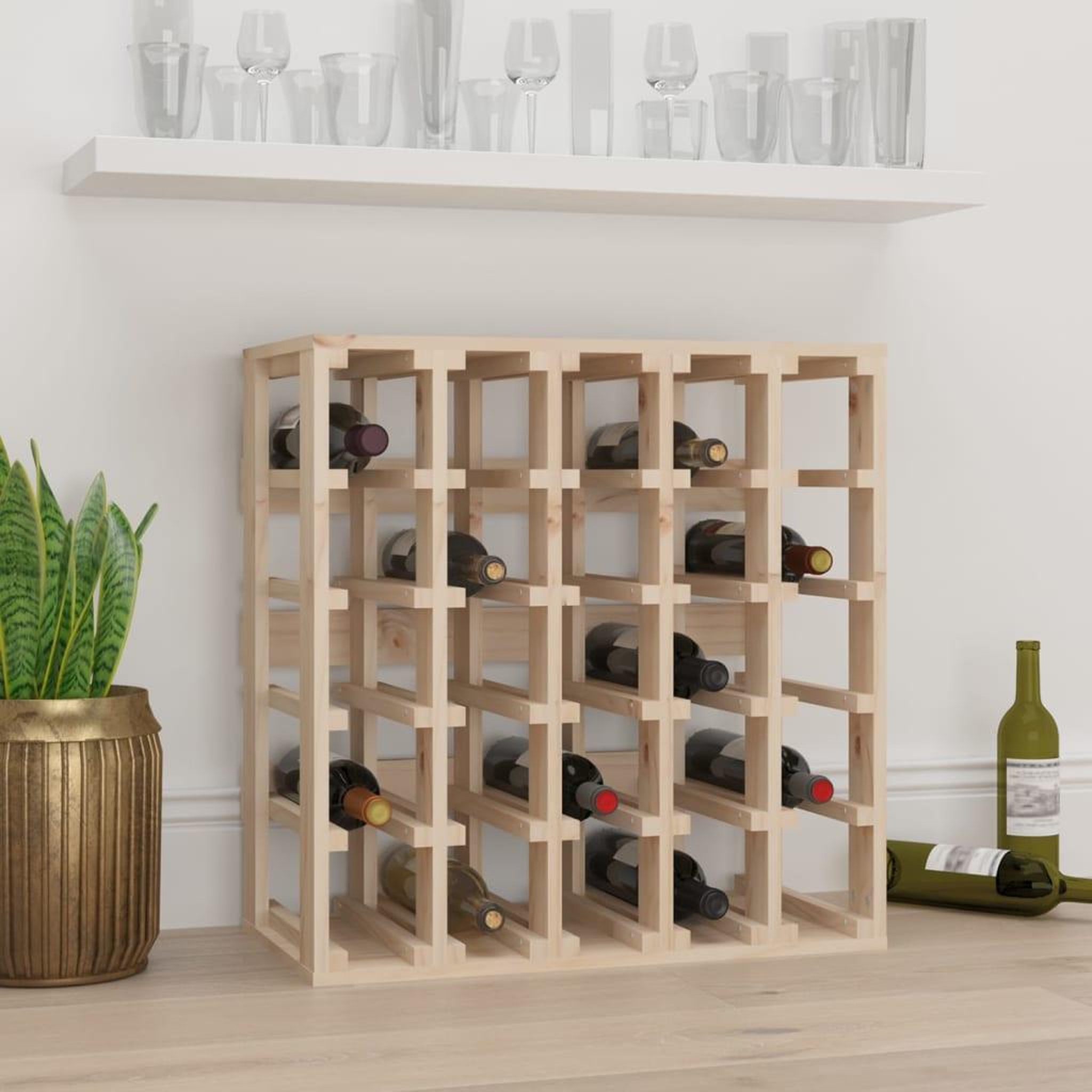 Voir la diapositive 1 : VIDAXL Casier a vin 58,5x33x60,5 cm Bois de pin massif