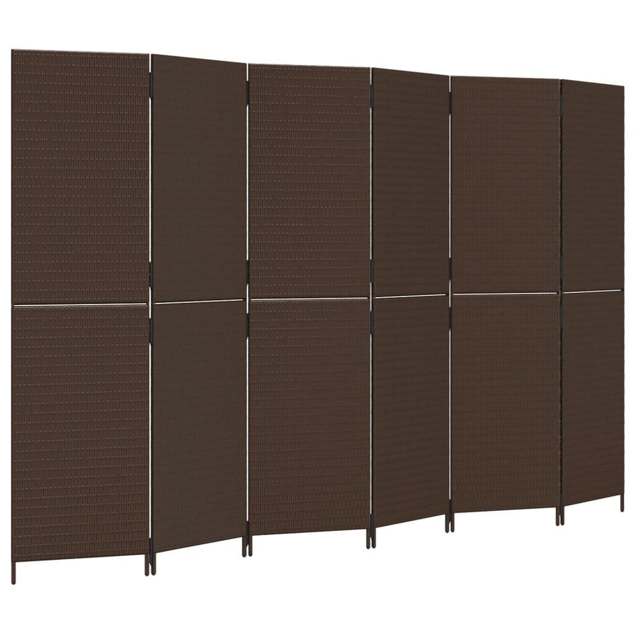 Voir la diapositive 2 : VIDAXL Cloison de separation 6 panneaux marron resine tressee