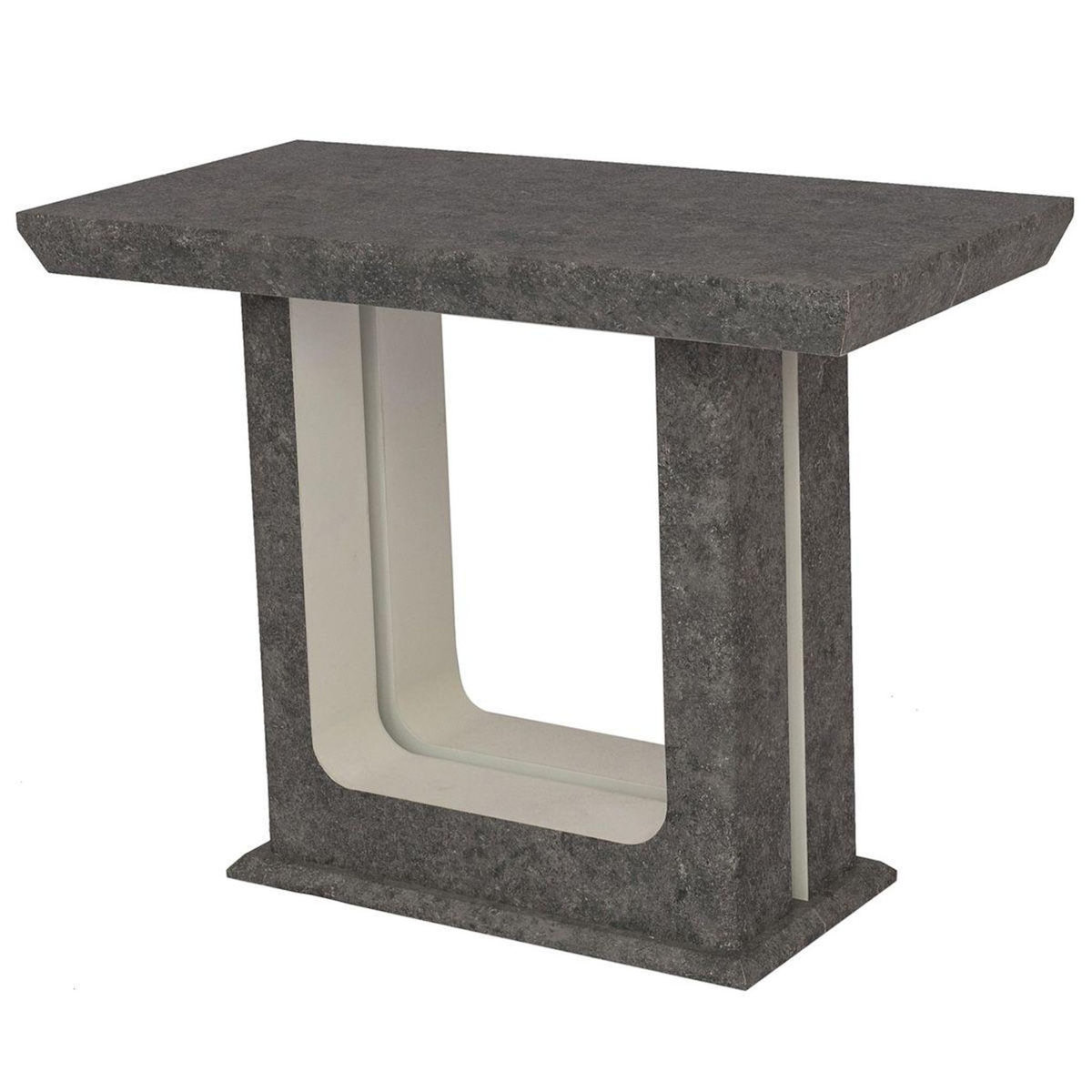 Paris Prix Table Console Extensible Effet Béton  Rui  50-250cm Gris