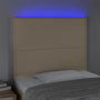 Voir la diapositive 3 : VIDAXL Tete de lit a LED Creme 90x5x118/128 cm Tissu
