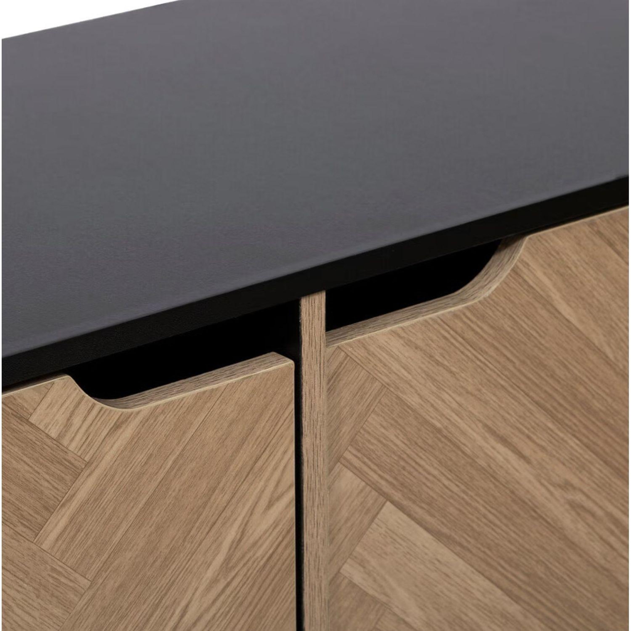 Voir la diapositive 5 : FIVE Etagère 6 cases mix'n door chevrons - beige et noir