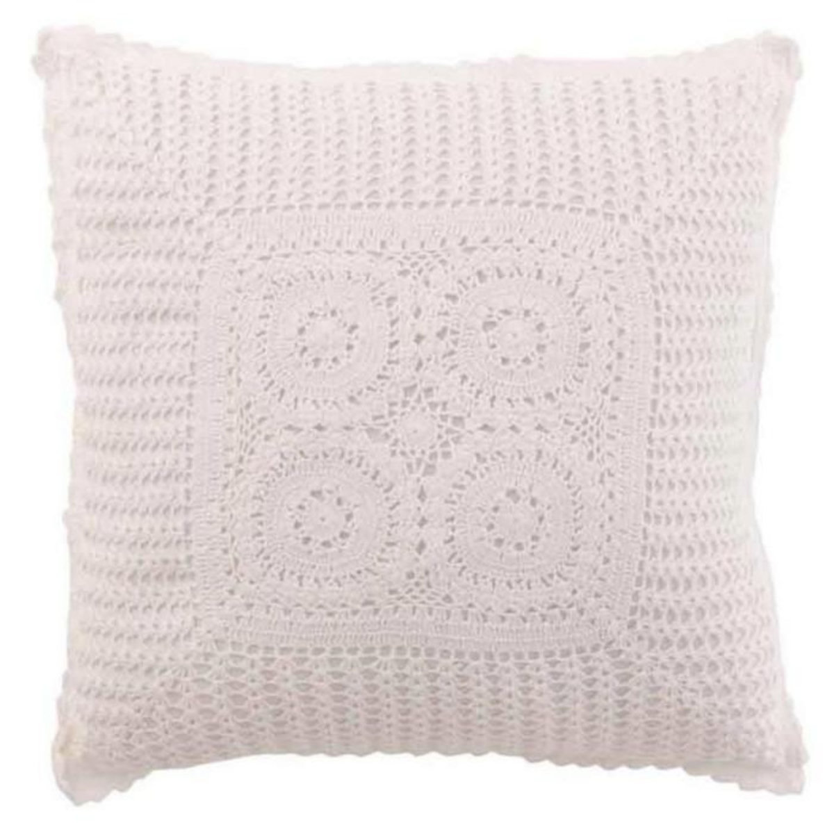 Paris Prix Coussin Déco  Dentelle  45x45cm Blanc