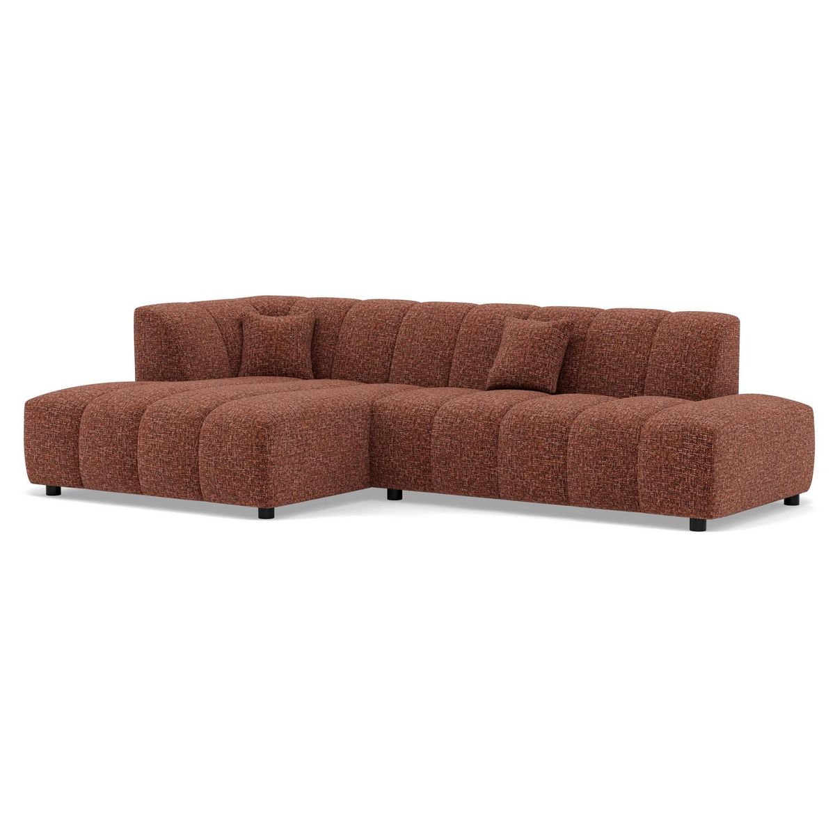 LISA DESIGN Curtis - canapé d'angle gauche 4 places en tissu texturé