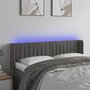 Voir la diapositive 1 : VIDAXL Tete de lit a LED Gris fonce 147x16x78/88 cm Velours