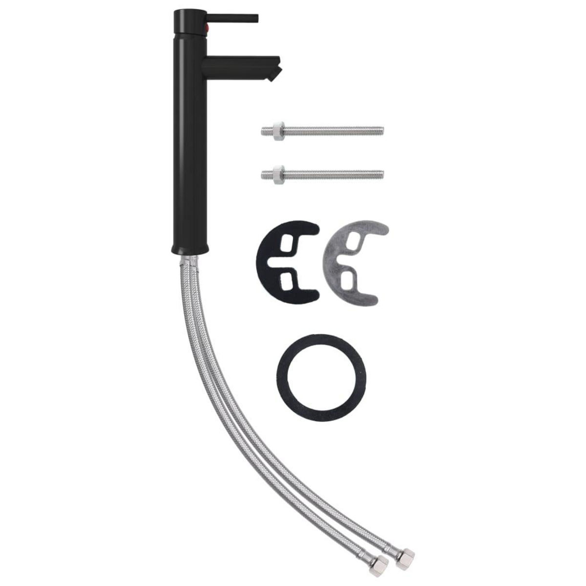 VIDAXL Lavabo de bain avec robinet et drain a poussoir Verre trempe