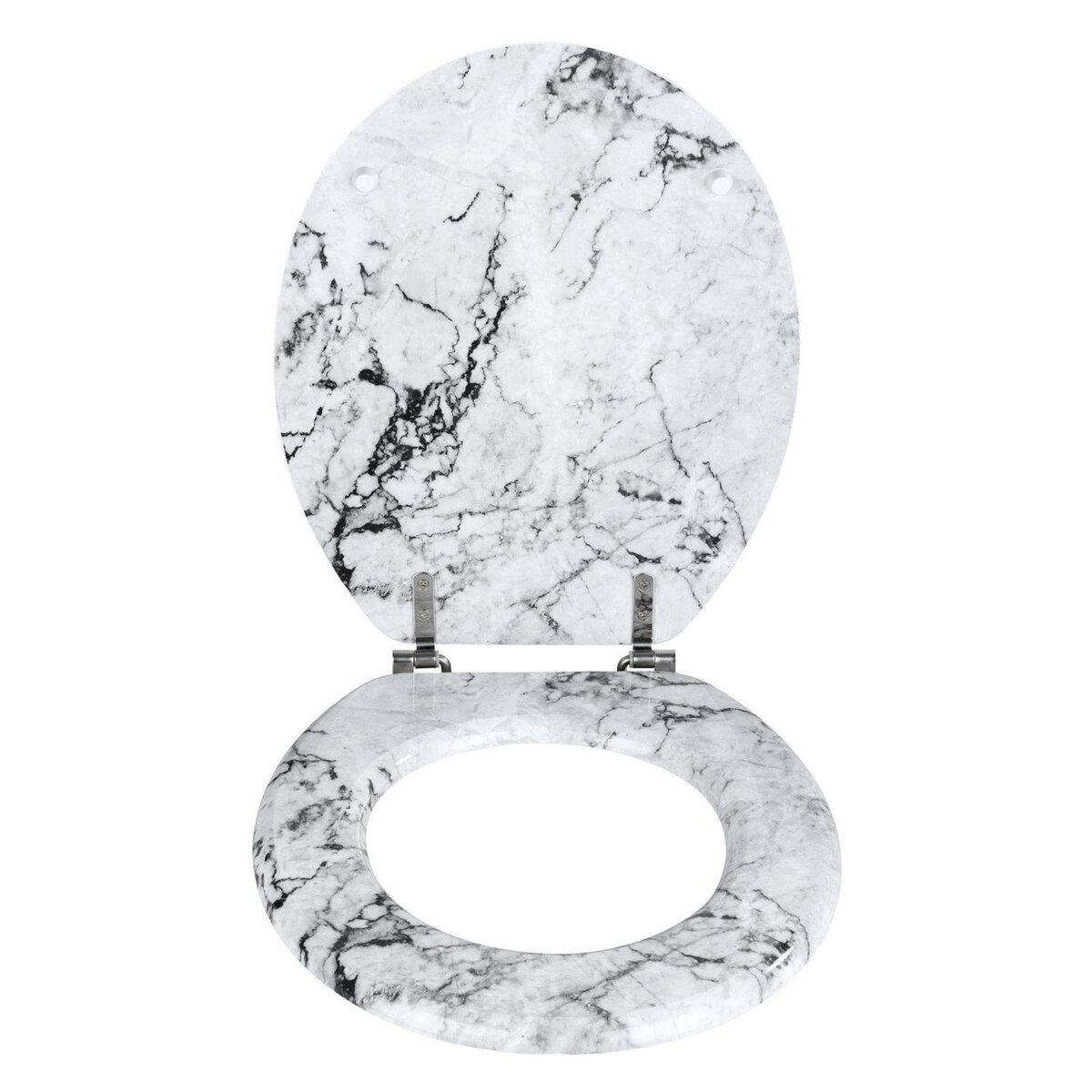 Wenko Abattant WC en MDF design marbre Onyx - Blanc