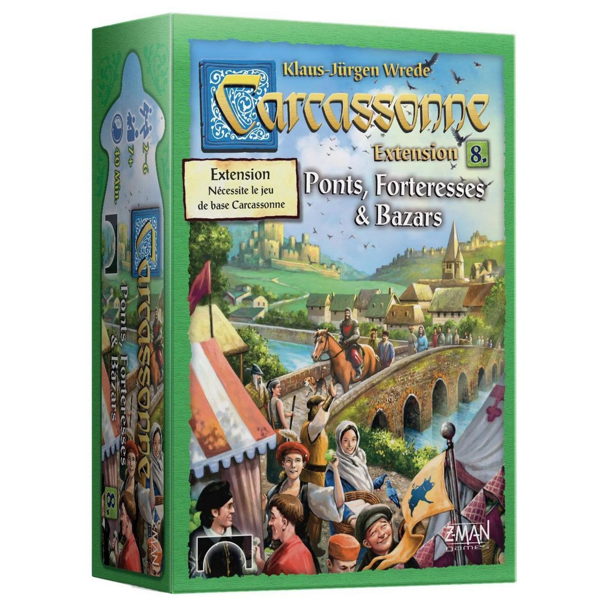 Asmodee Extension Carcassonne : Ponts, Forteresses et bazars