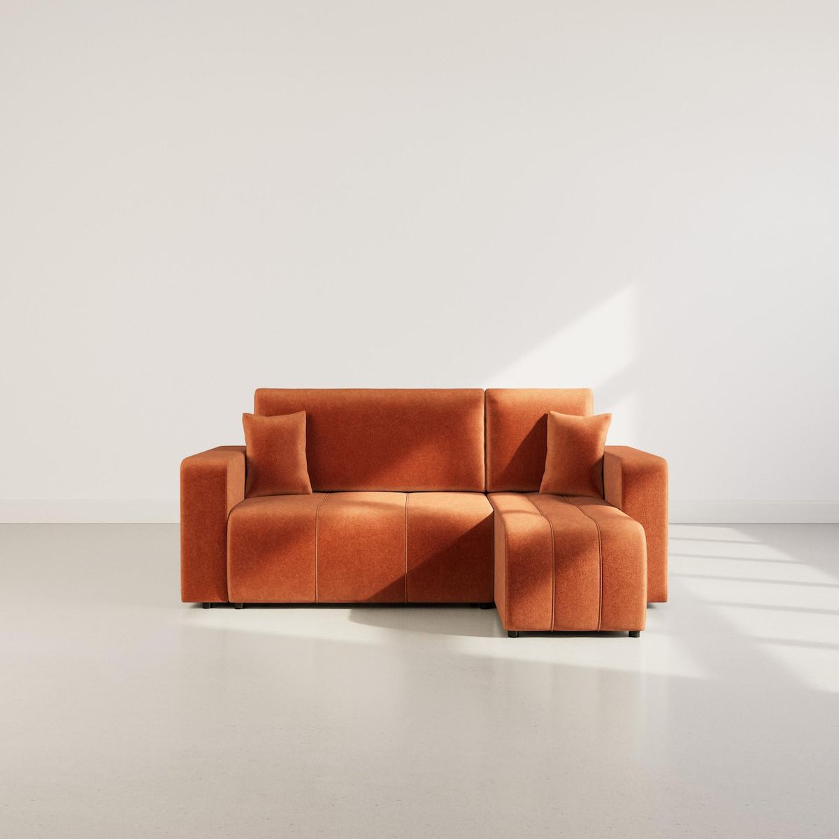 BEST MOBILIER Nicole - canapé d'angle réversible 4 places convertible avec coffre en tissu