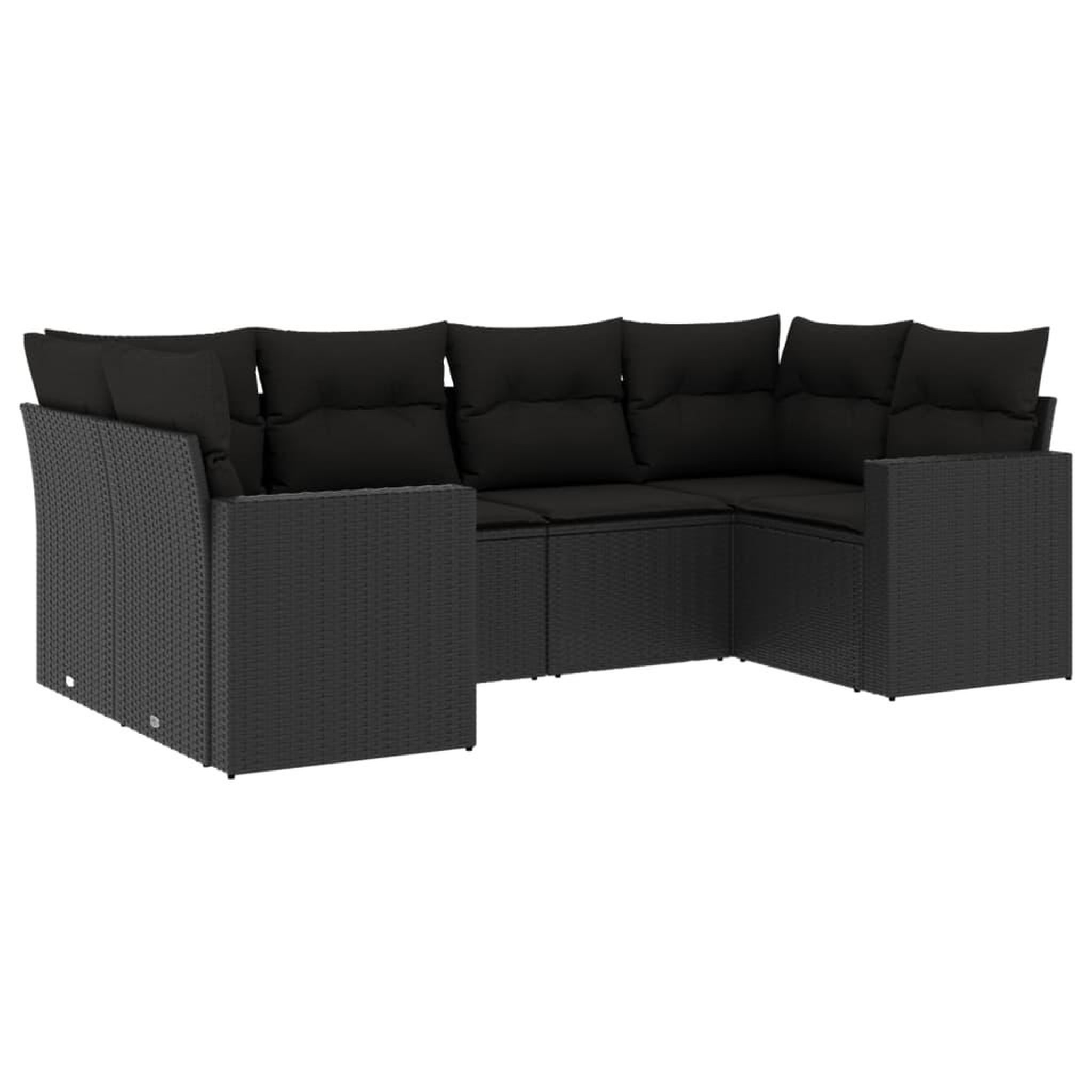 Voir la diapositive 2 : VIDAXL Salon de jardin 6 pcs avec coussins noir resine tressee