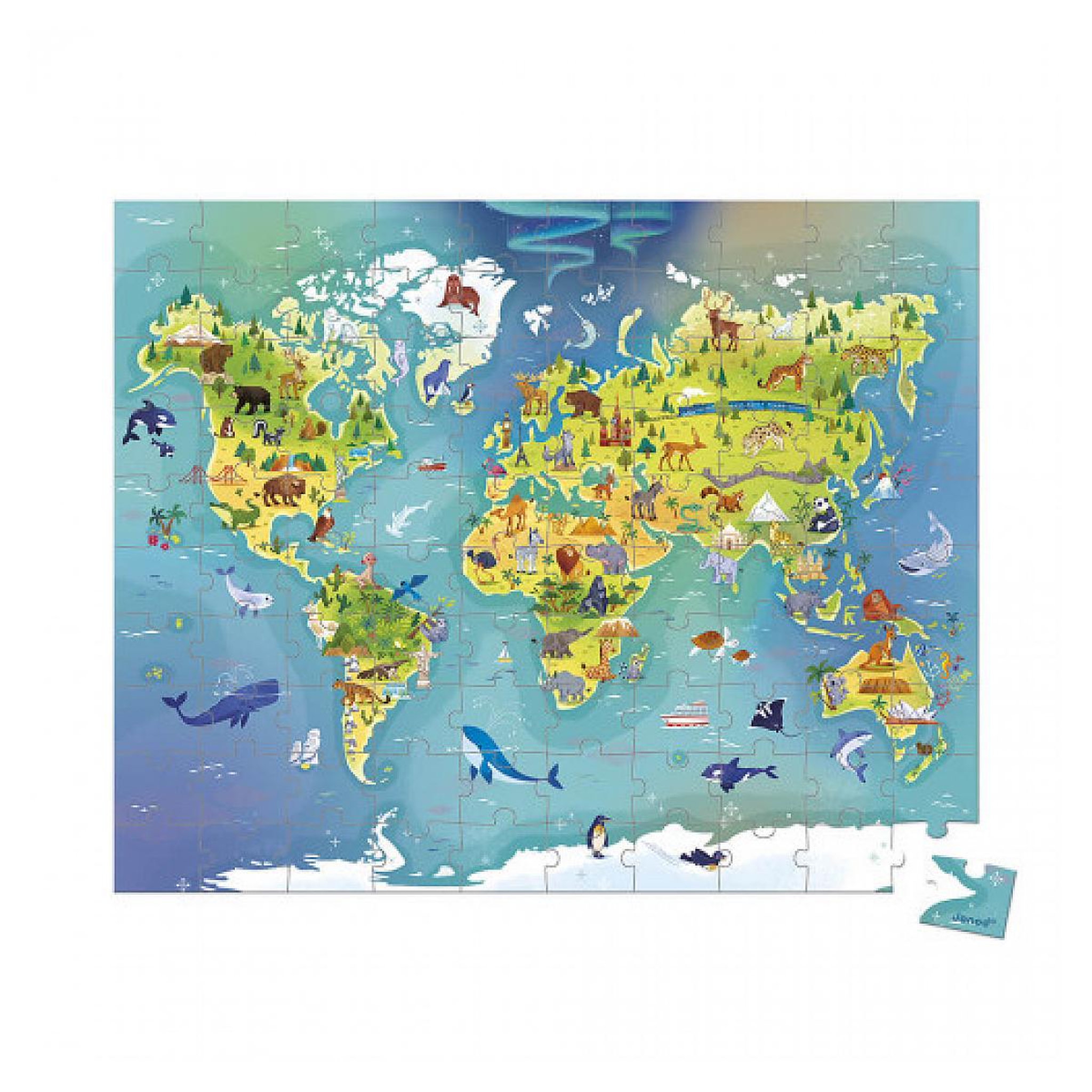 Voir la diapositive 2 : JANOD Puzzle autour du monde 100 pieces