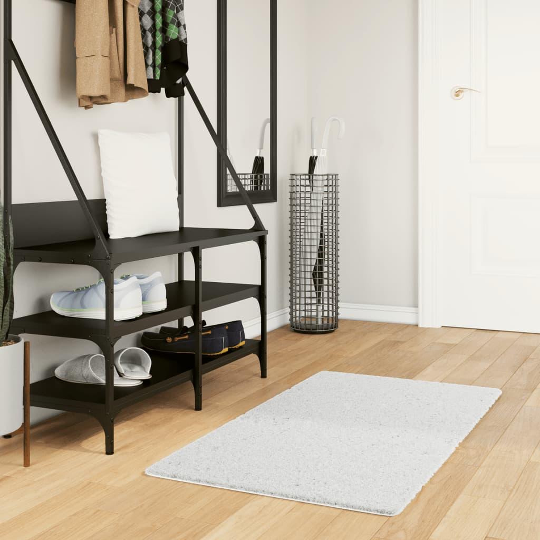 VIDAXL Tapis OVIEDO a poils courts gris 60x110 cm