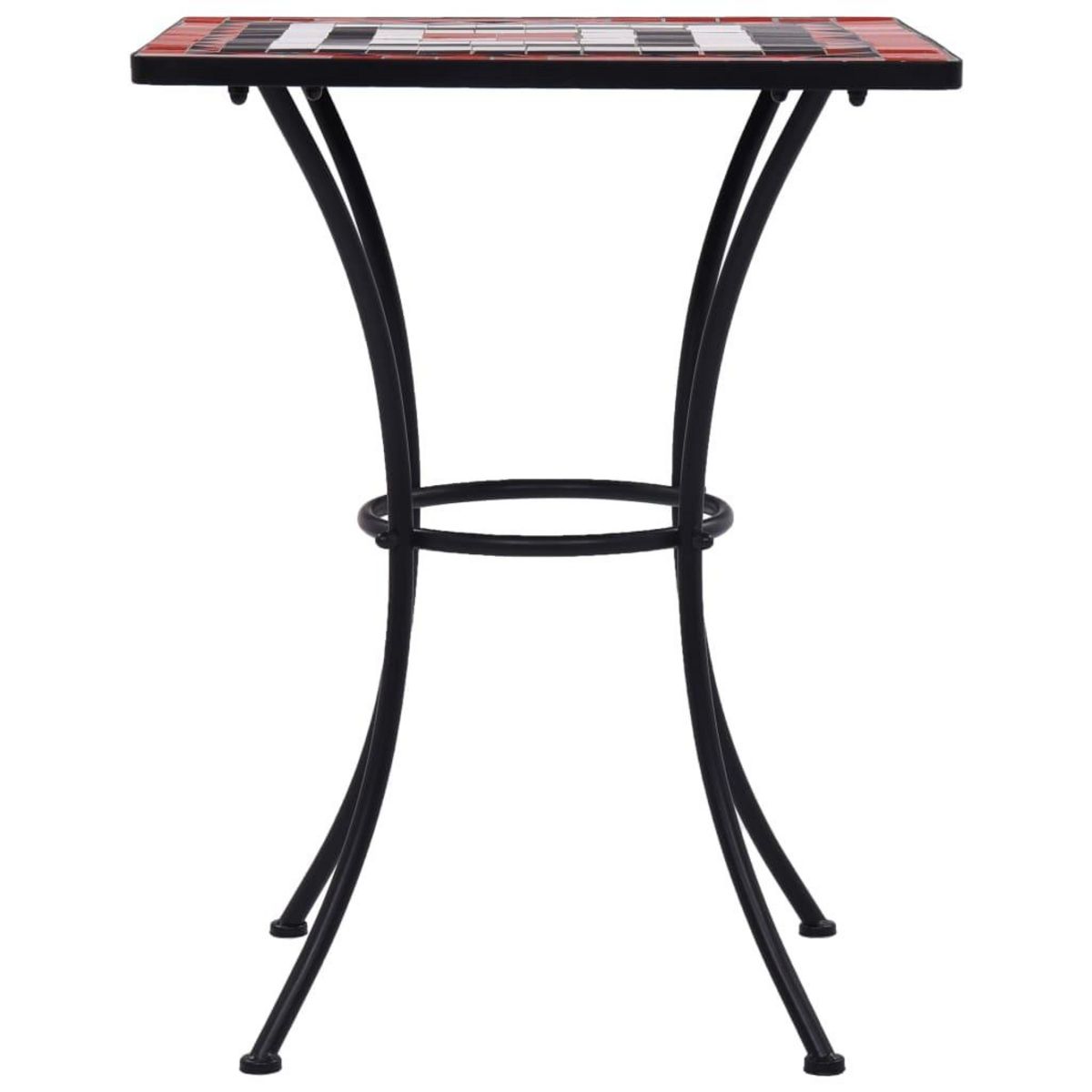 VIDAXL Table de bistro mosaïque Terre cuite et blanc 60 cm Ceramique