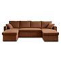 Voir la diapositive 6 : BEST MOBILIER Cyrus - canapé panoramique en u - 7 places - convertible avec coffre - en velours côtelé