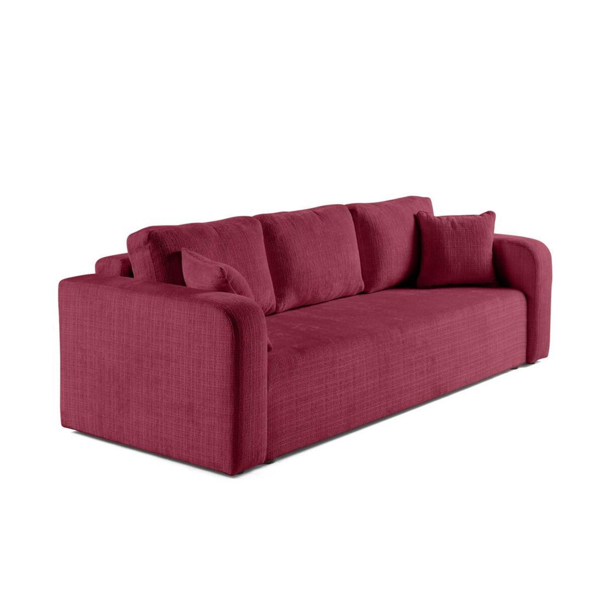 BEST MOBILIER Miro - canapé droit 3 places - convertible avec coffre - en velours texturé