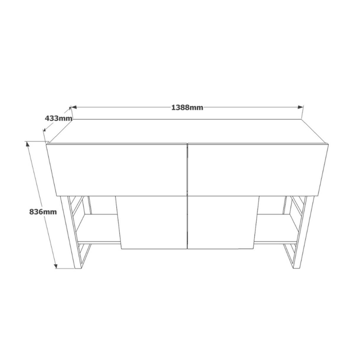 CONCEPT USINE Console avec rangements style industriel TARI