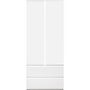 Voir la diapositive 5 : MARKET24 Armoire IMAGE7 - 2 portes + 2 tiroirs - Blanc Mat - L80 x H191 x P40 cm