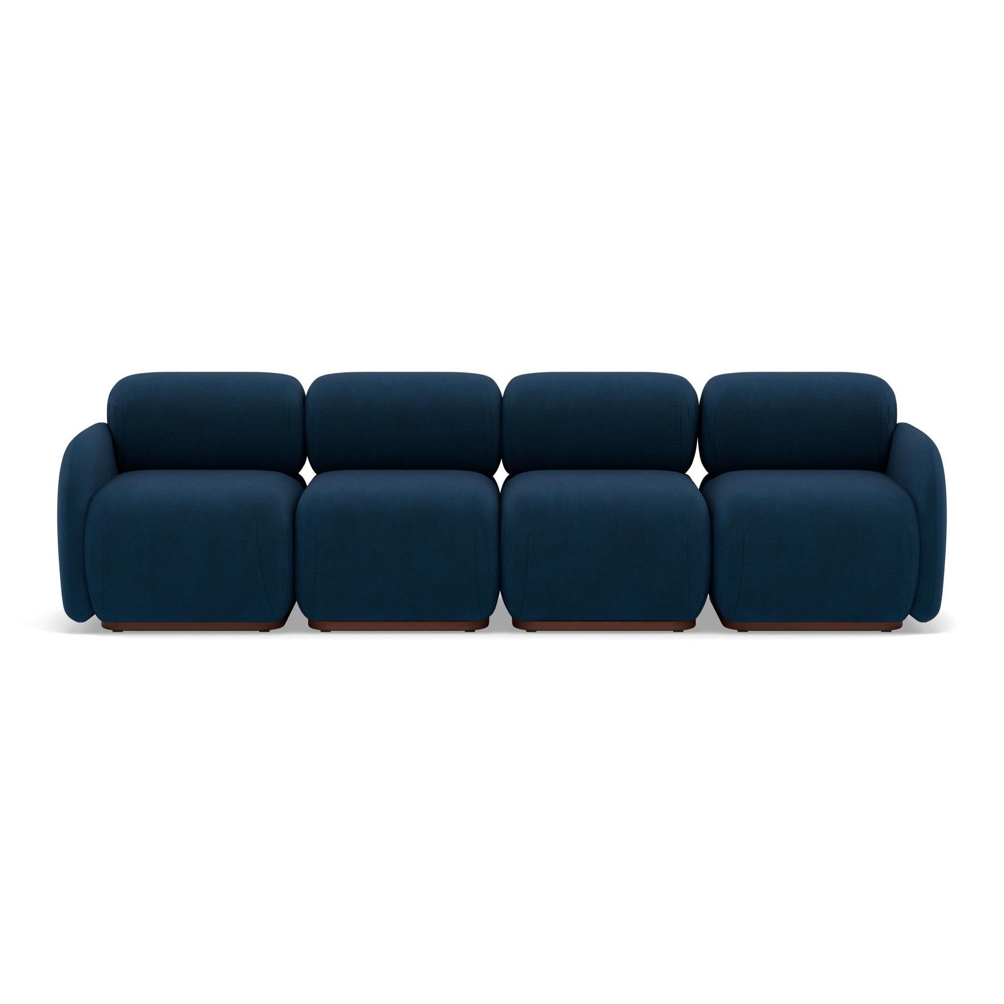 Voir la diapositive 1 : LISA DESIGN Penelope - canapé droit modulable 4 places en velours texturé