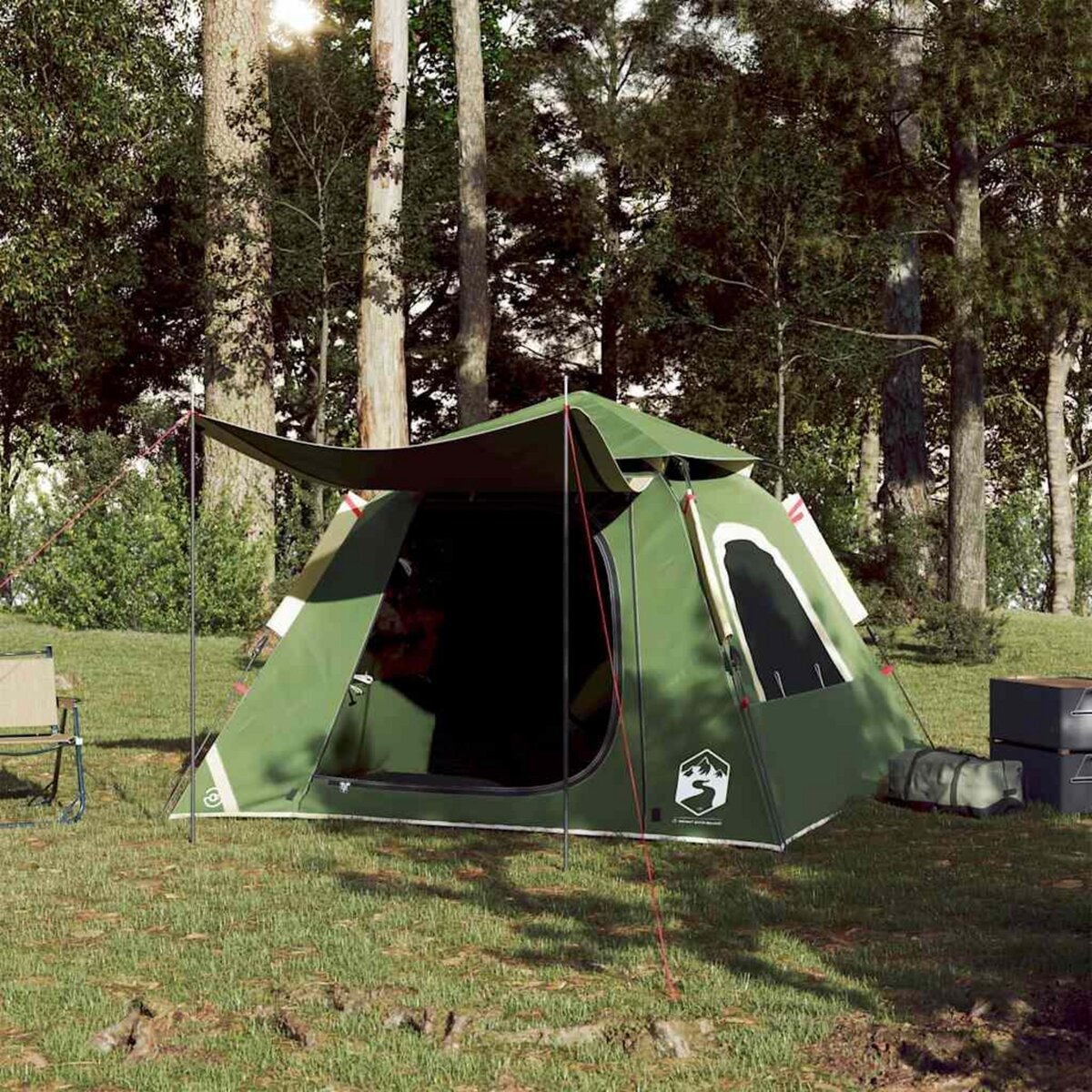 VIDAXL Tente de camping a dome 4 personnes vert liberation rapide