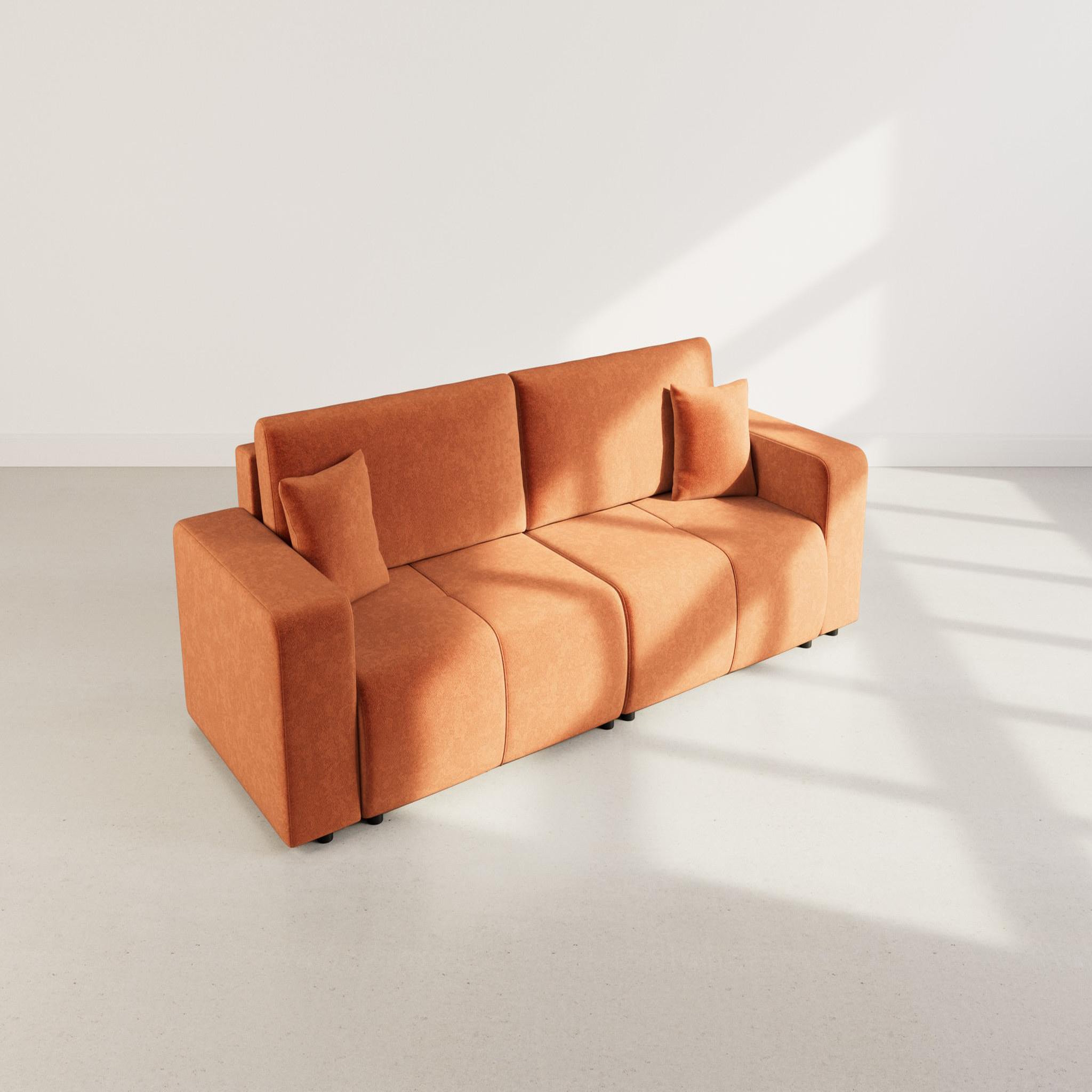 Voir la diapositive 6 : BEST MOBILIER Nicole - canapé droit 4 places convertible avec coffre en tissu