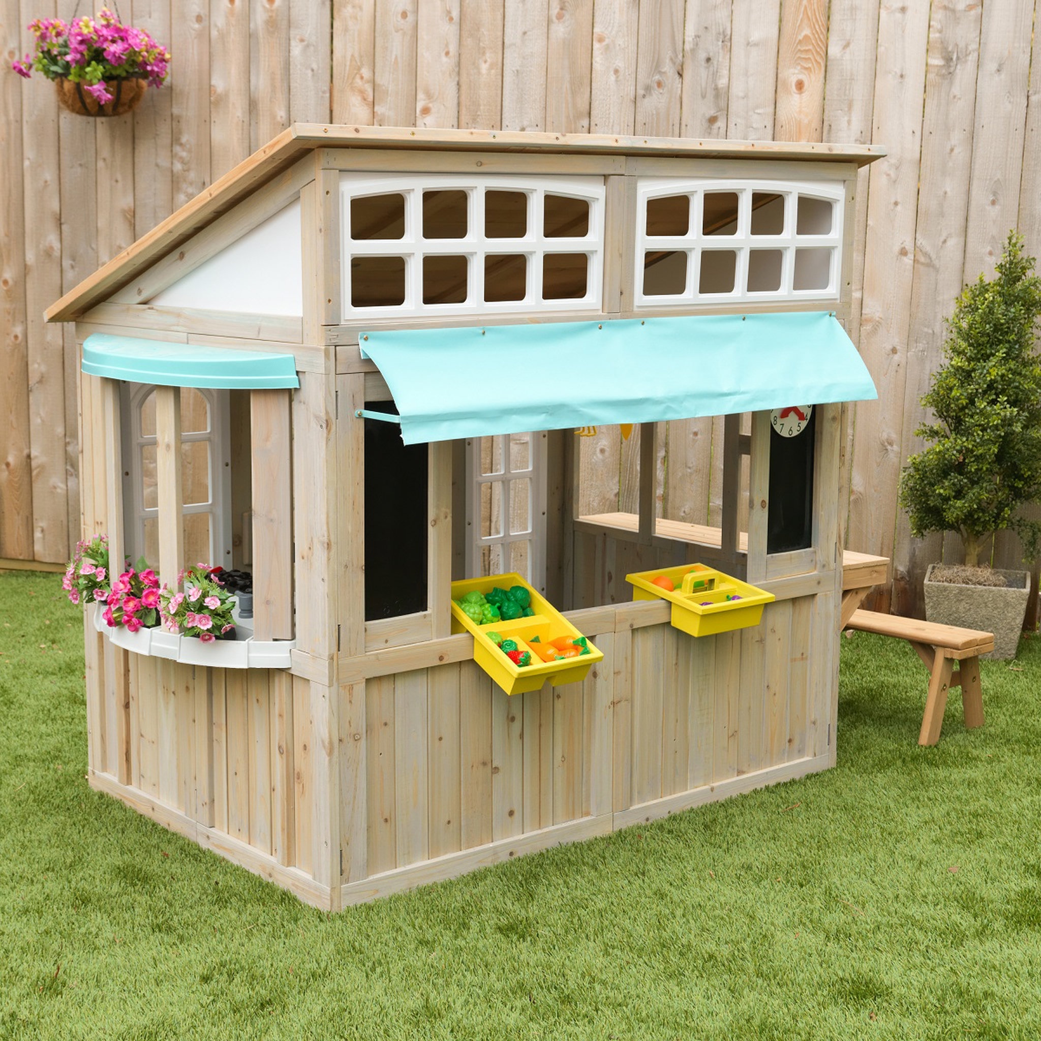 Voir la diapositive 3 : Kidkraft Cabane en bois d'extérieur Meadowlane Market