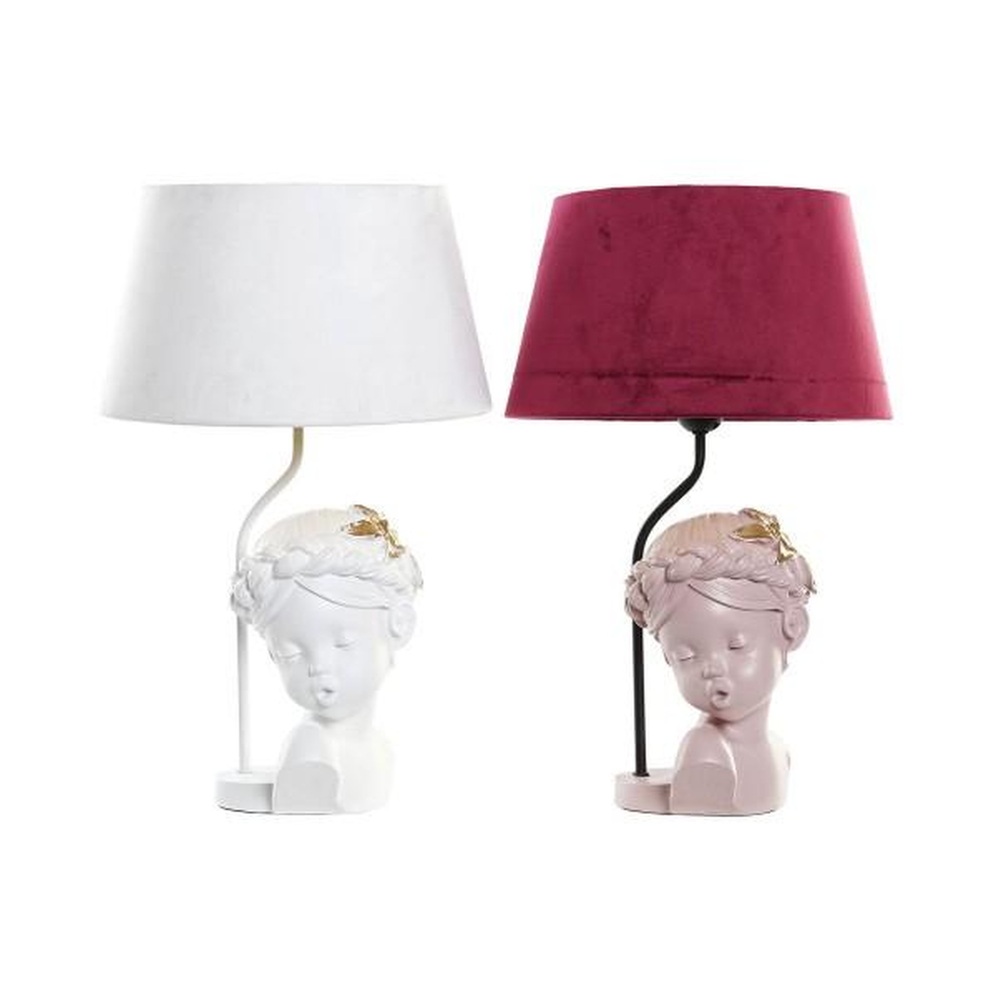 Voir la diapositive 1 : MARKET24 Lampe de bureau DKD Home Decor Rouge Résine Rose clair 220 V 50 W 30 x 30 x 49 cm (2 Unités)