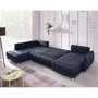 Voir la diapositive 3 : BEST MOBILIER Lena - canapé d'angle panoramique convertible - avec coffre - 7 places - gauche